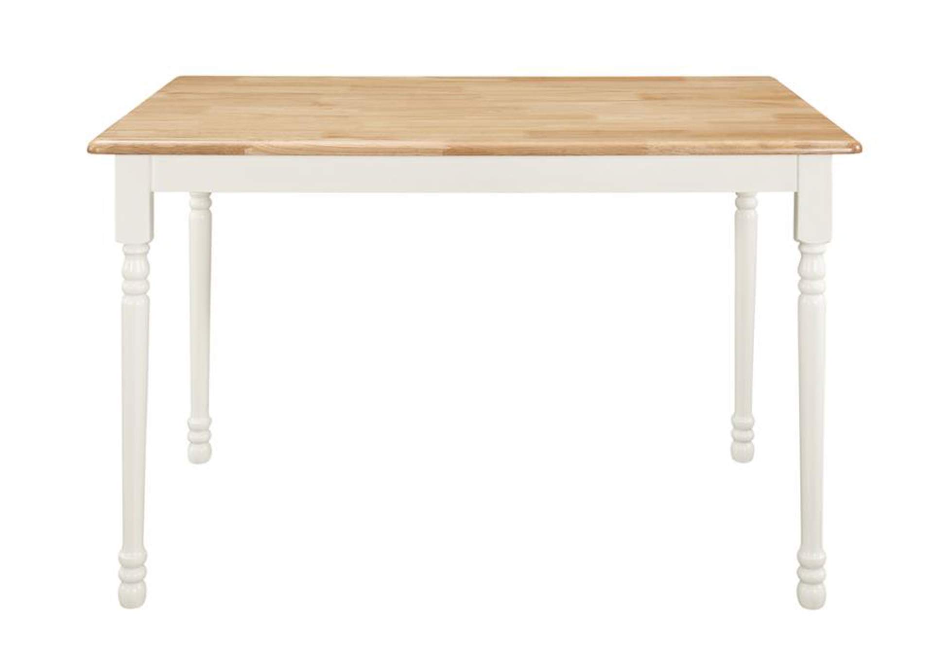 Taffee Rectangle Dining Table Natural Brown and White,Coaster Furniture