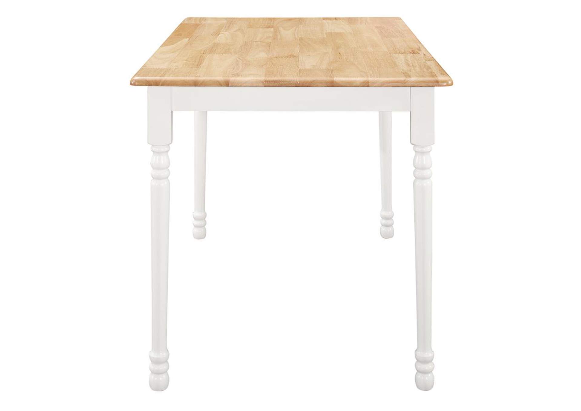 Taffee Rectangle Dining Table Natural Brown And White,Coaster Furniture