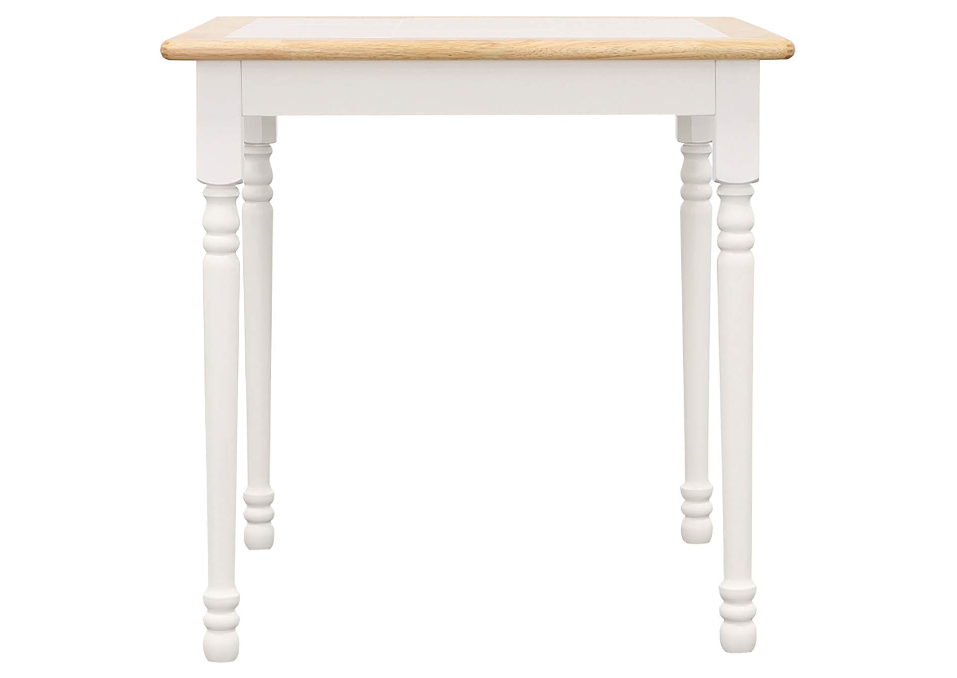 Carlene Square Top Dining Table Natural Brown and White,Coaster Furniture