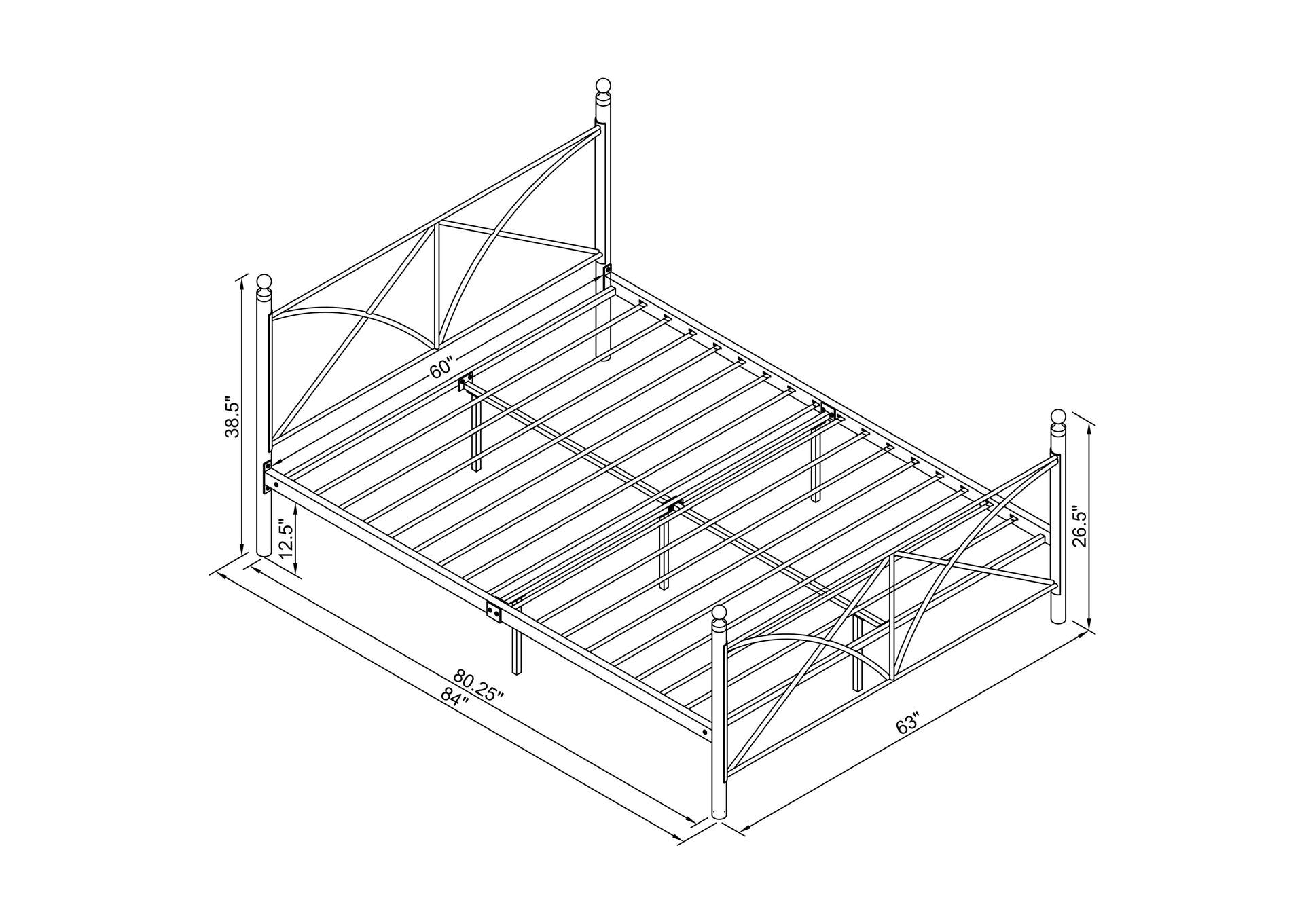Hart Metal Platform Bed,Coaster Furniture