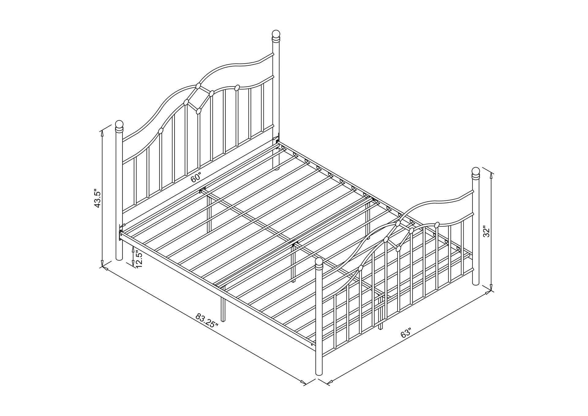 Klossen Metal Queen Bed Black,Coaster Furniture