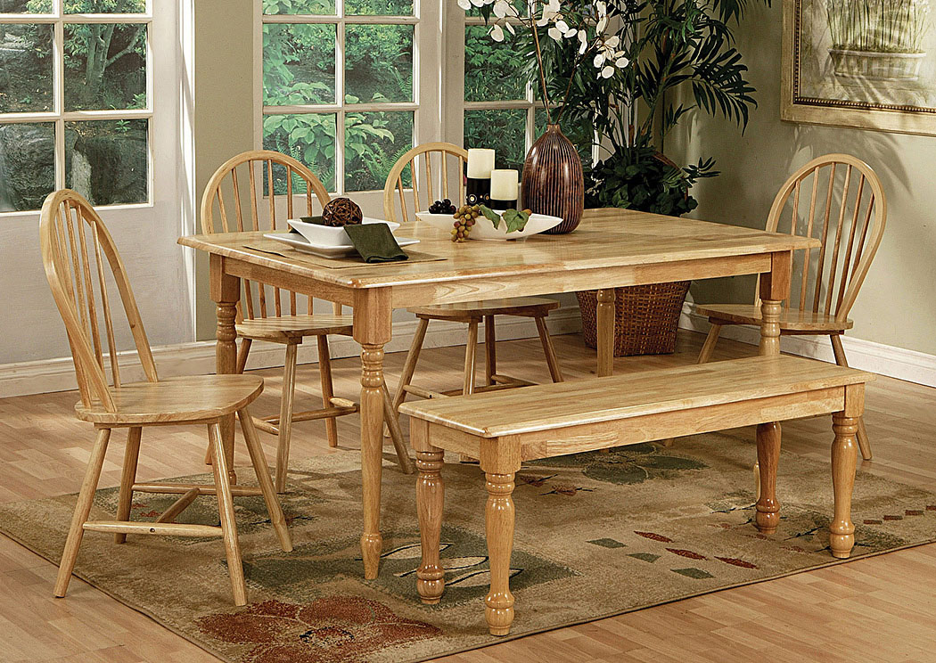 Butcher Block 6 Piece Farm Dining Set w/Bench,ABF Coaster Furniture