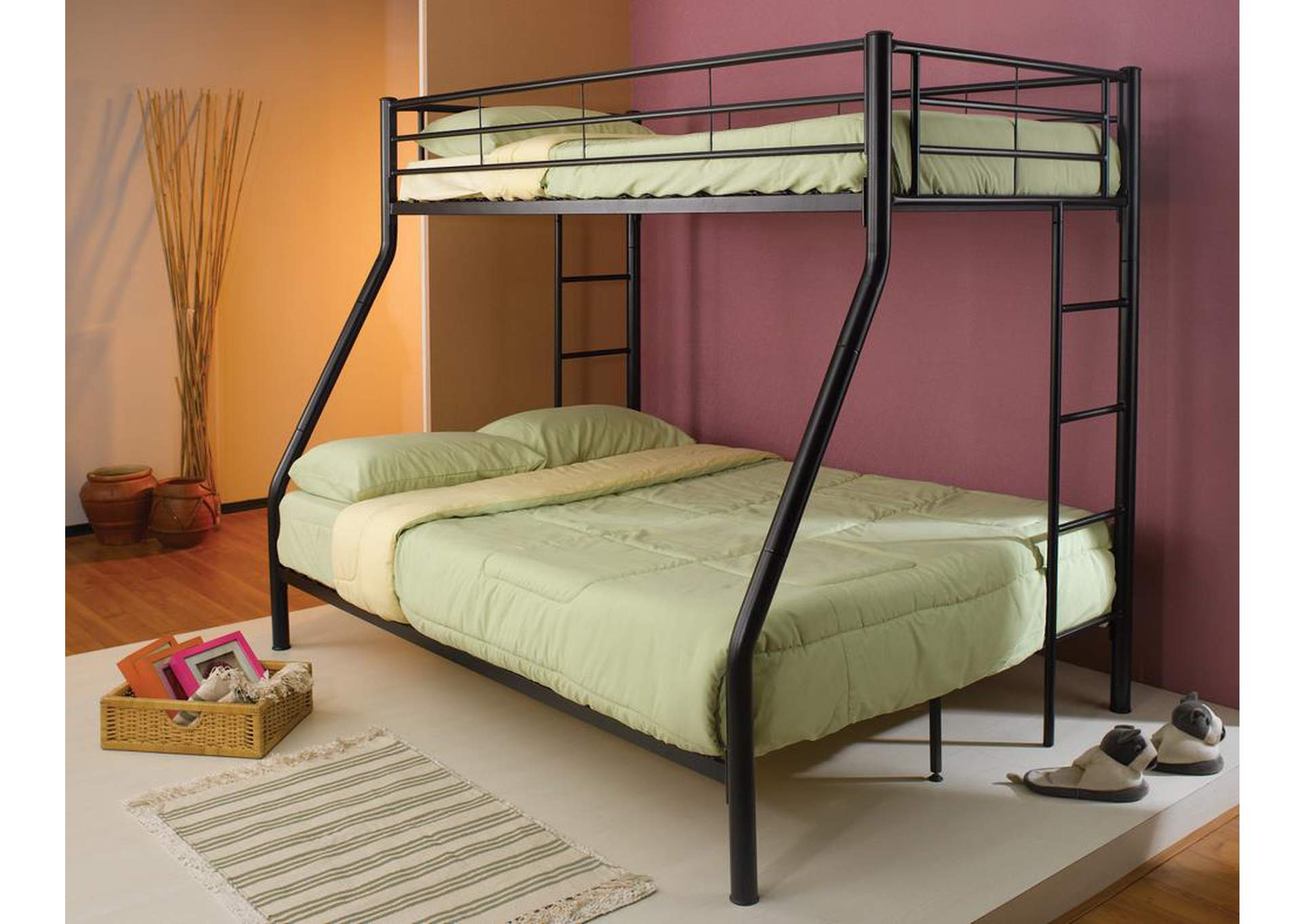 Saddle Denley Metal Twin-over-Full Bunk Bed,Coaster Furniture