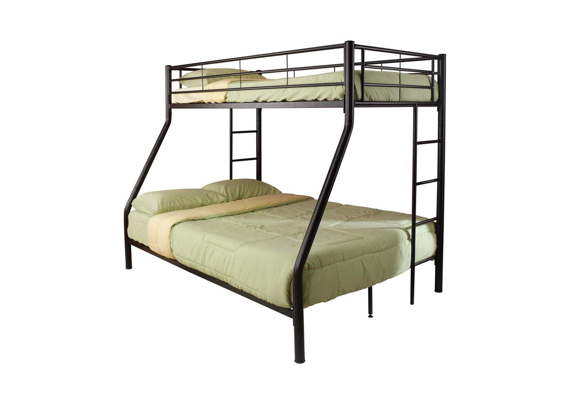 Green Mist Contemporary Black Twin-Over-Full Bunk Bed,Coaster Furniture