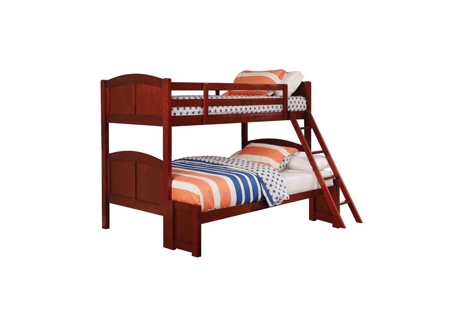 Parker Chestnut Panel Twin-over-Full Bunk Bed,Coaster Furniture