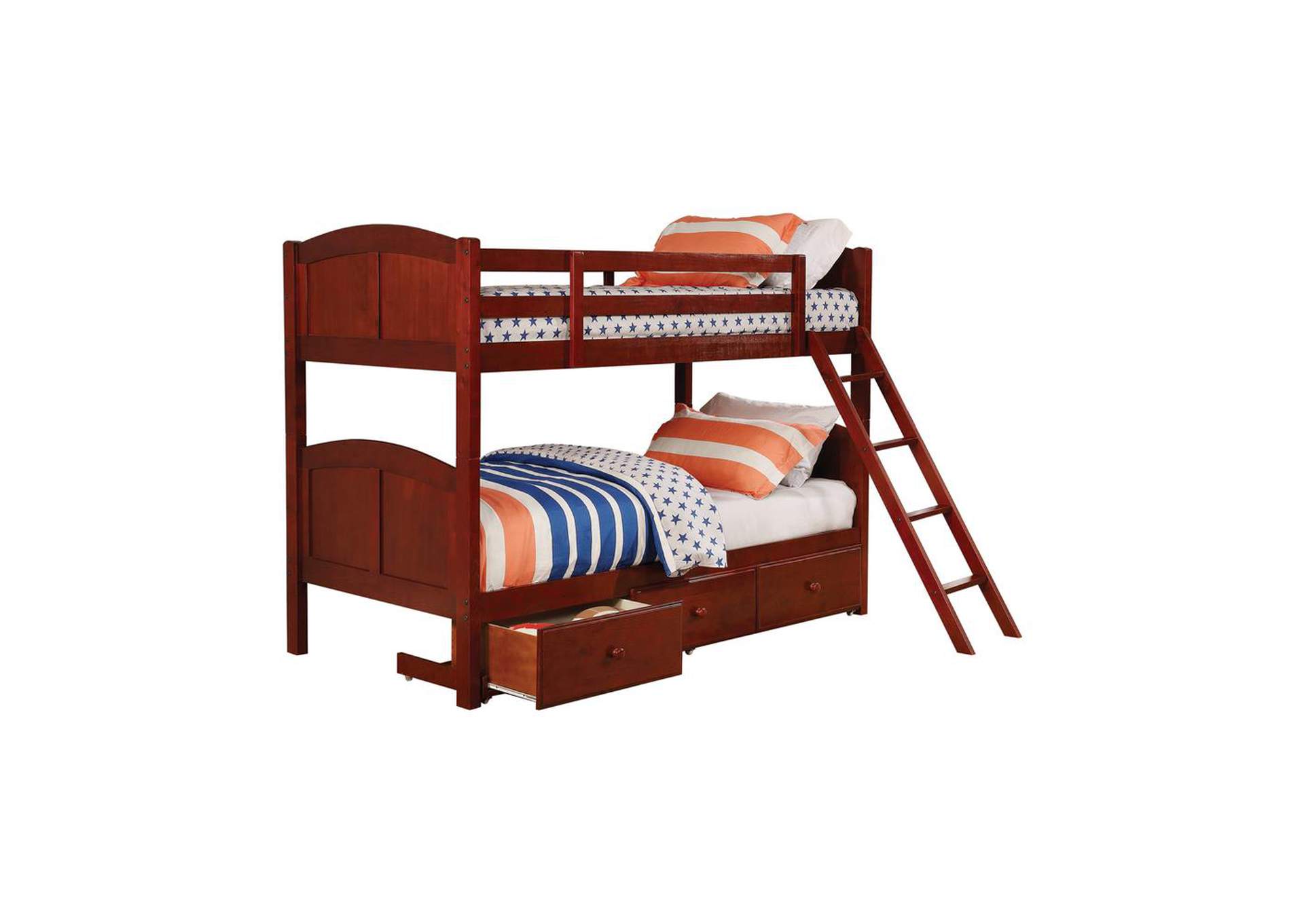 Parker Chestnut Panel Twin-over-Twin Bunk Bed,Coaster Furniture