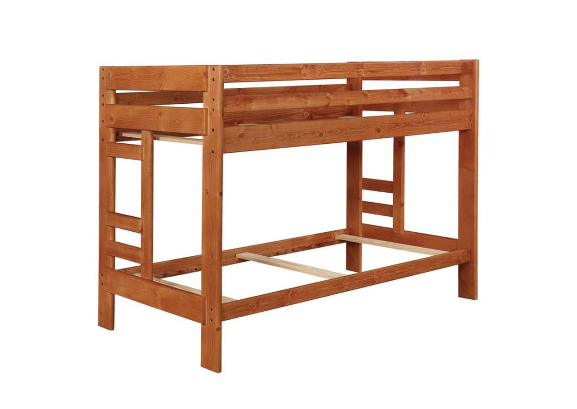 Wrangle Hill Twin Over Twin Bunk Bed Amber Wash,Coaster Furniture