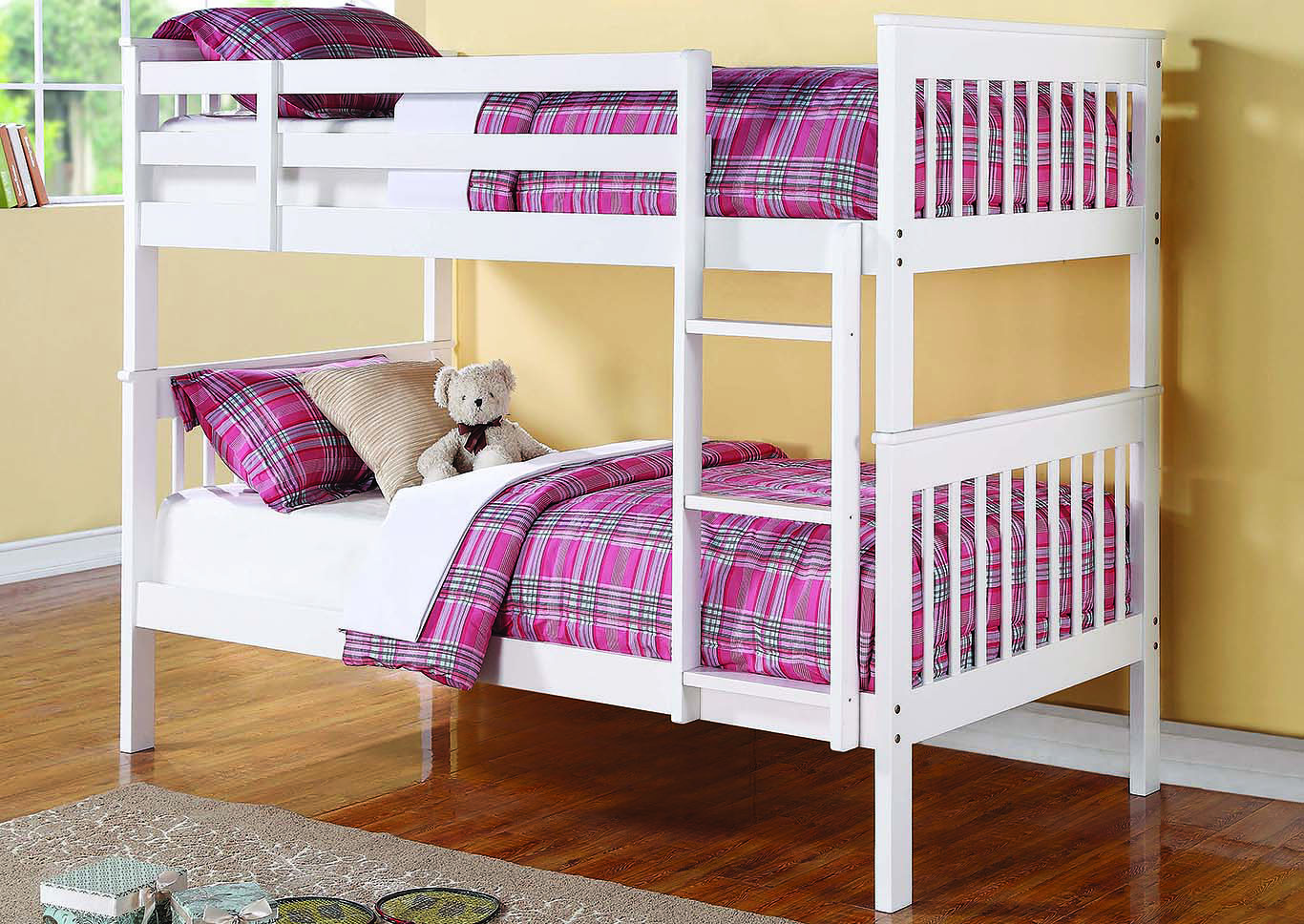 White Matte Twin/Twin Bunk Bed,ABF Coaster Furniture