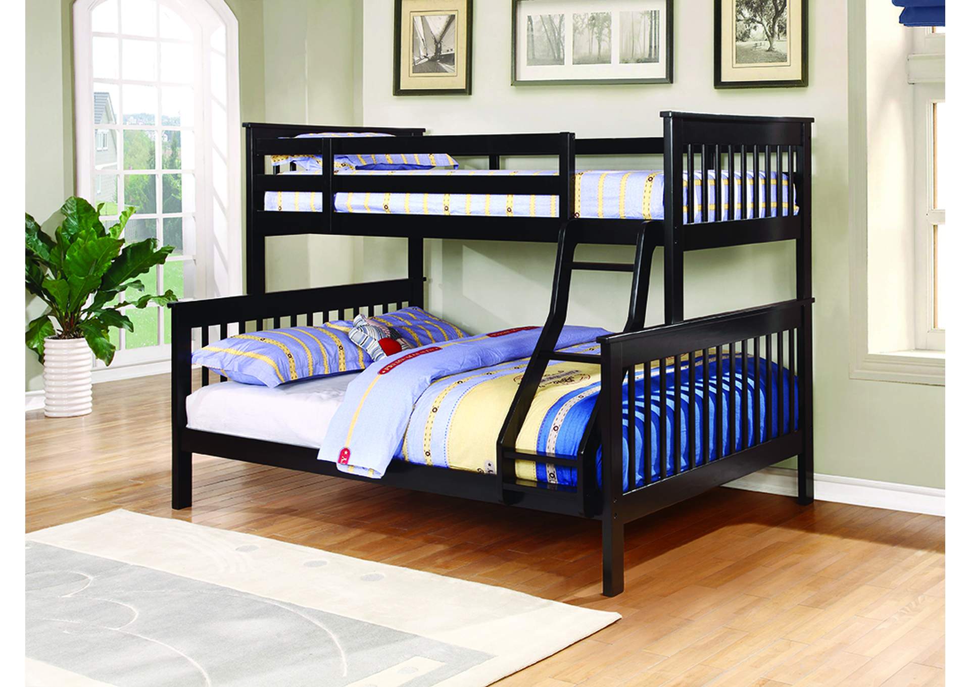 Chapman Twin over Full Bunk Bed Black,Coaster Furniture