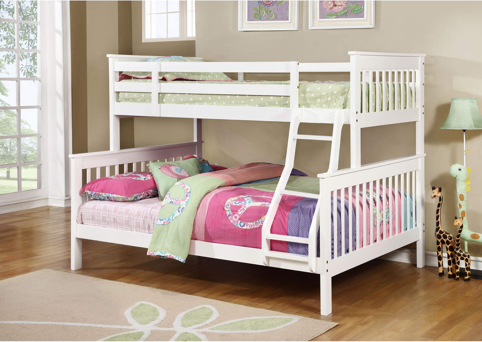 Chapman Twin over Full Bunk Bed White,Coaster Furniture