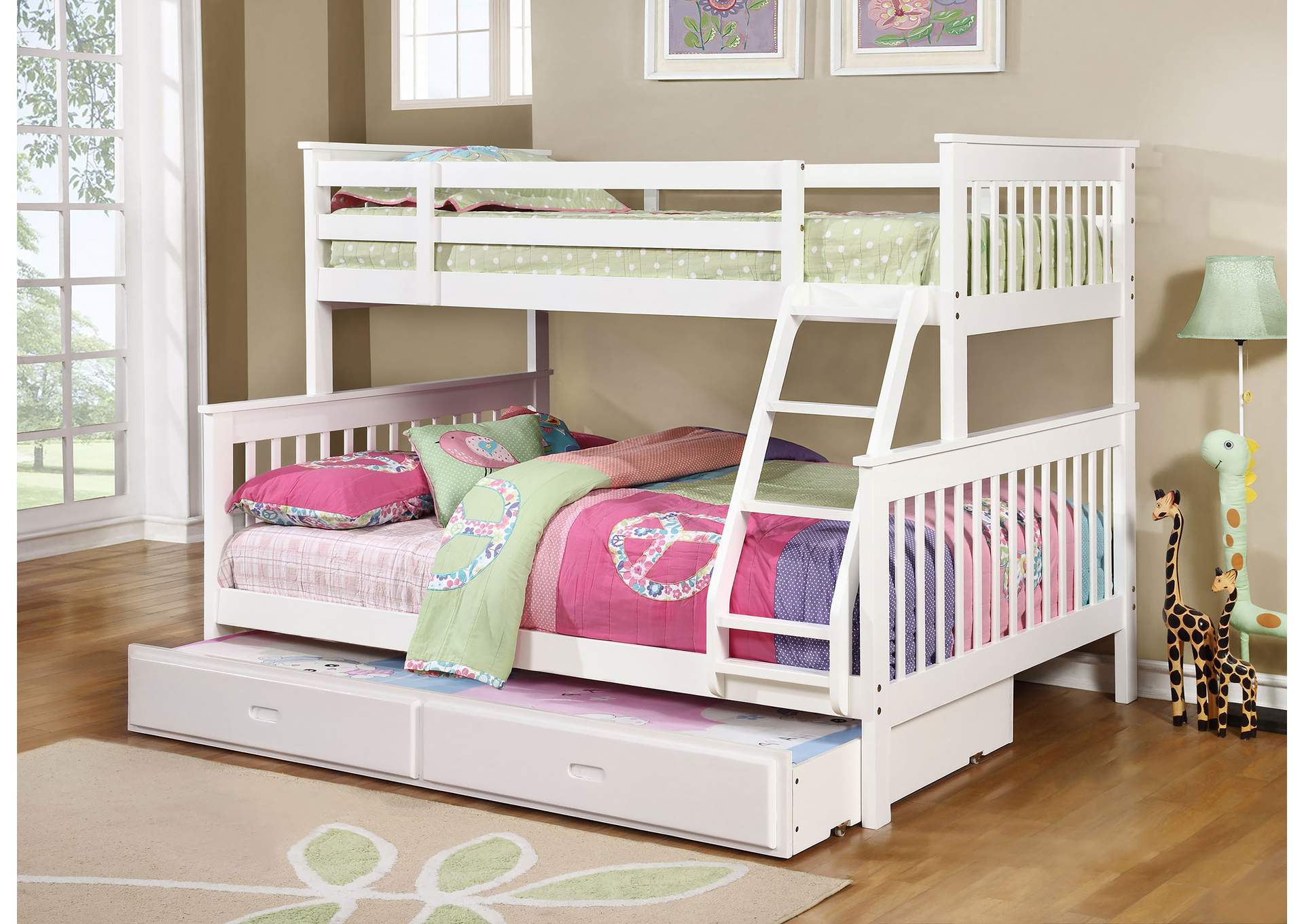 Chapman Twin over Full Bunk Bed White,Coaster Furniture