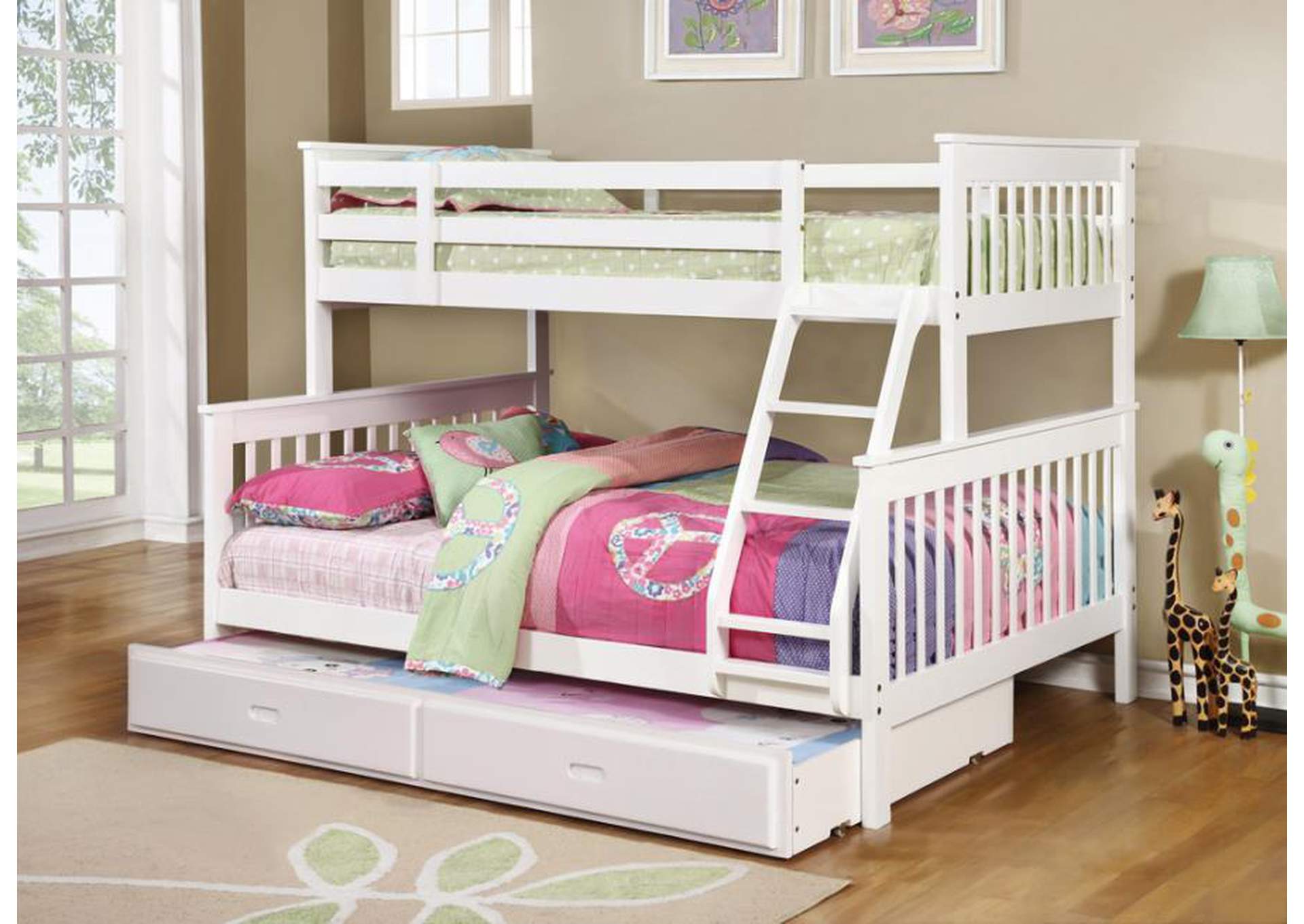 Coaster bunk beds store twin over full