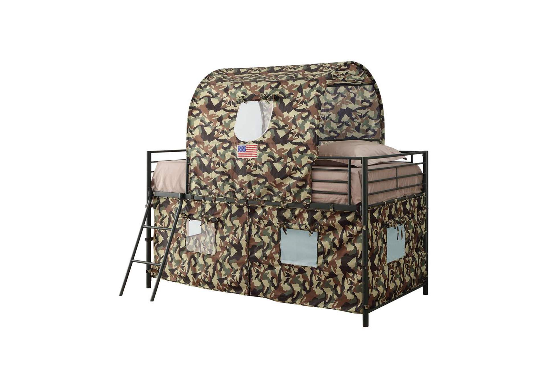 Armadillo Camouflage Tent Bunk Bed,Coaster Furniture