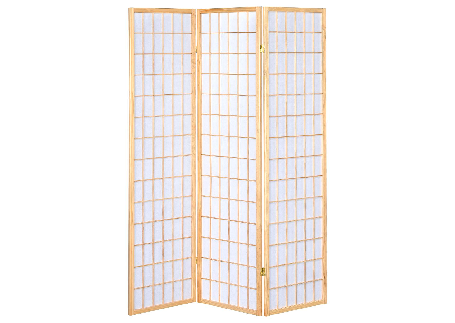 Carrie 3-panel Folding Screen Natural and White,Coaster Furniture