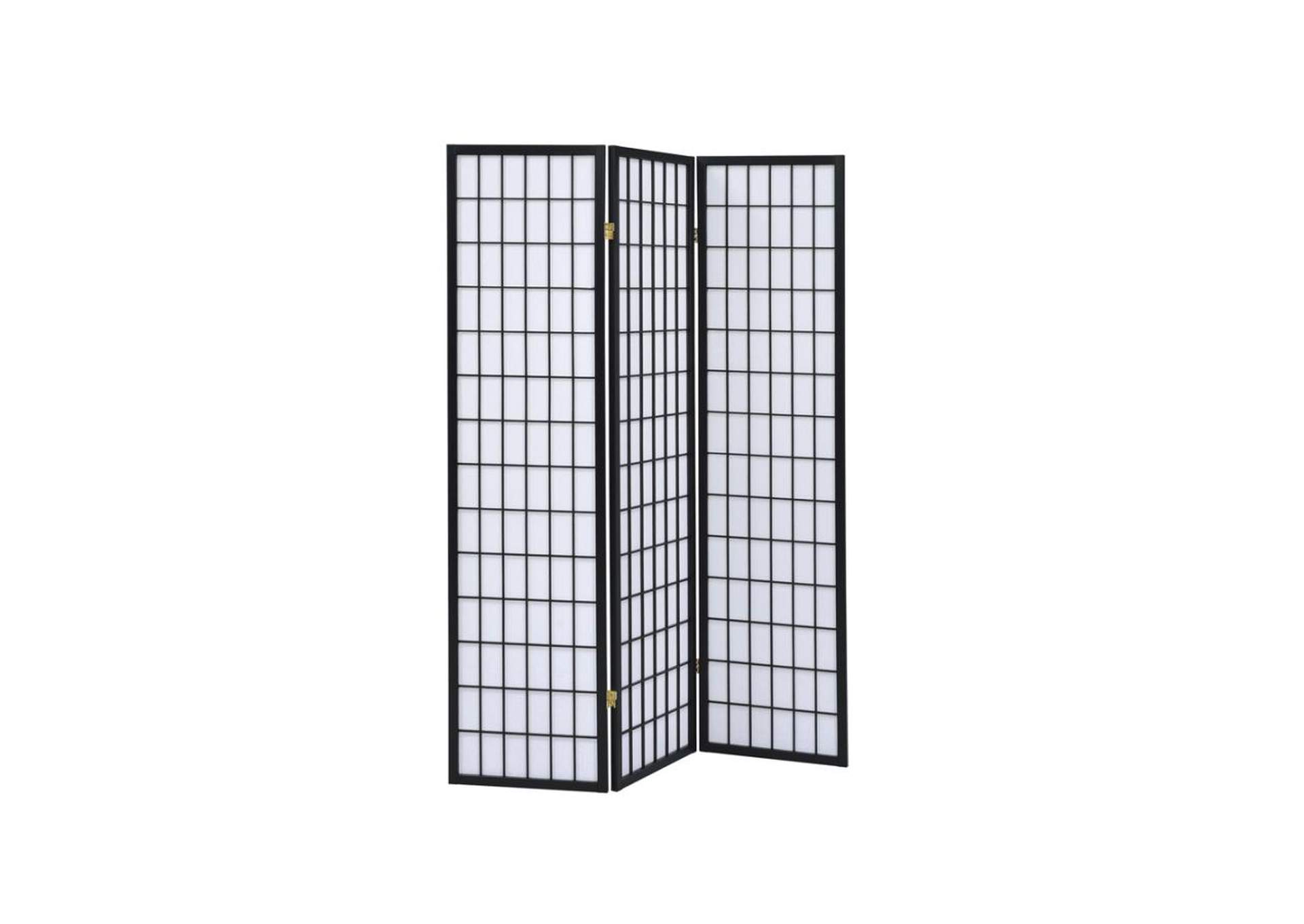 Carrie 3-Panel Folding Screen Black And White,Coaster Furniture
