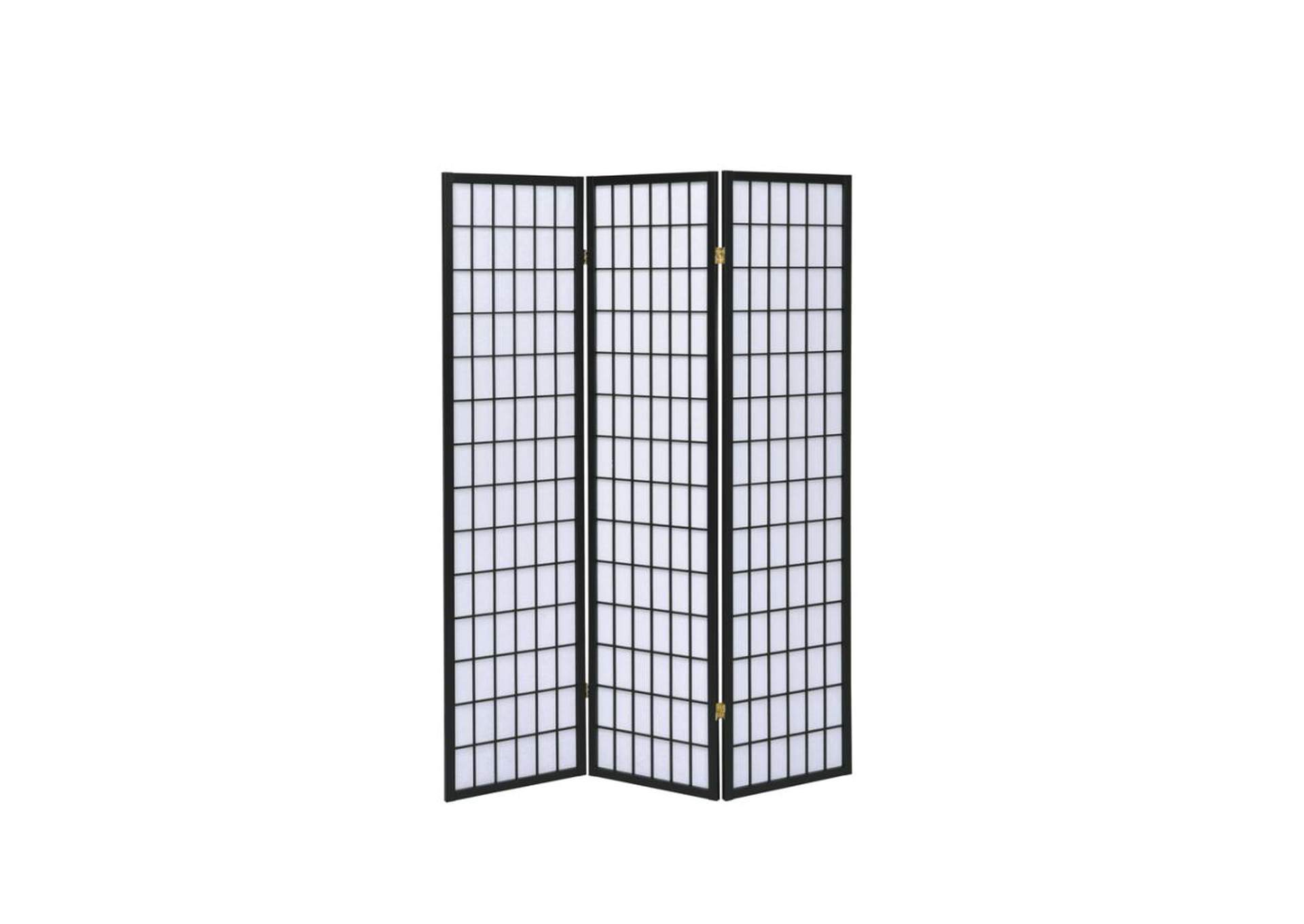 Carrie 3-Panel Folding Screen Black And White,Coaster Furniture