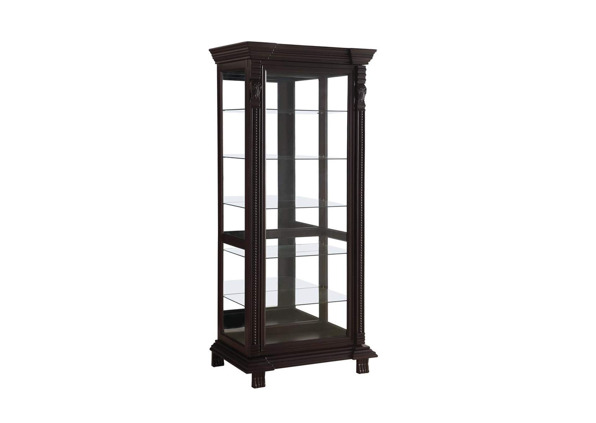 Black Traditional Brown Curio Cabinet,Coaster Furniture