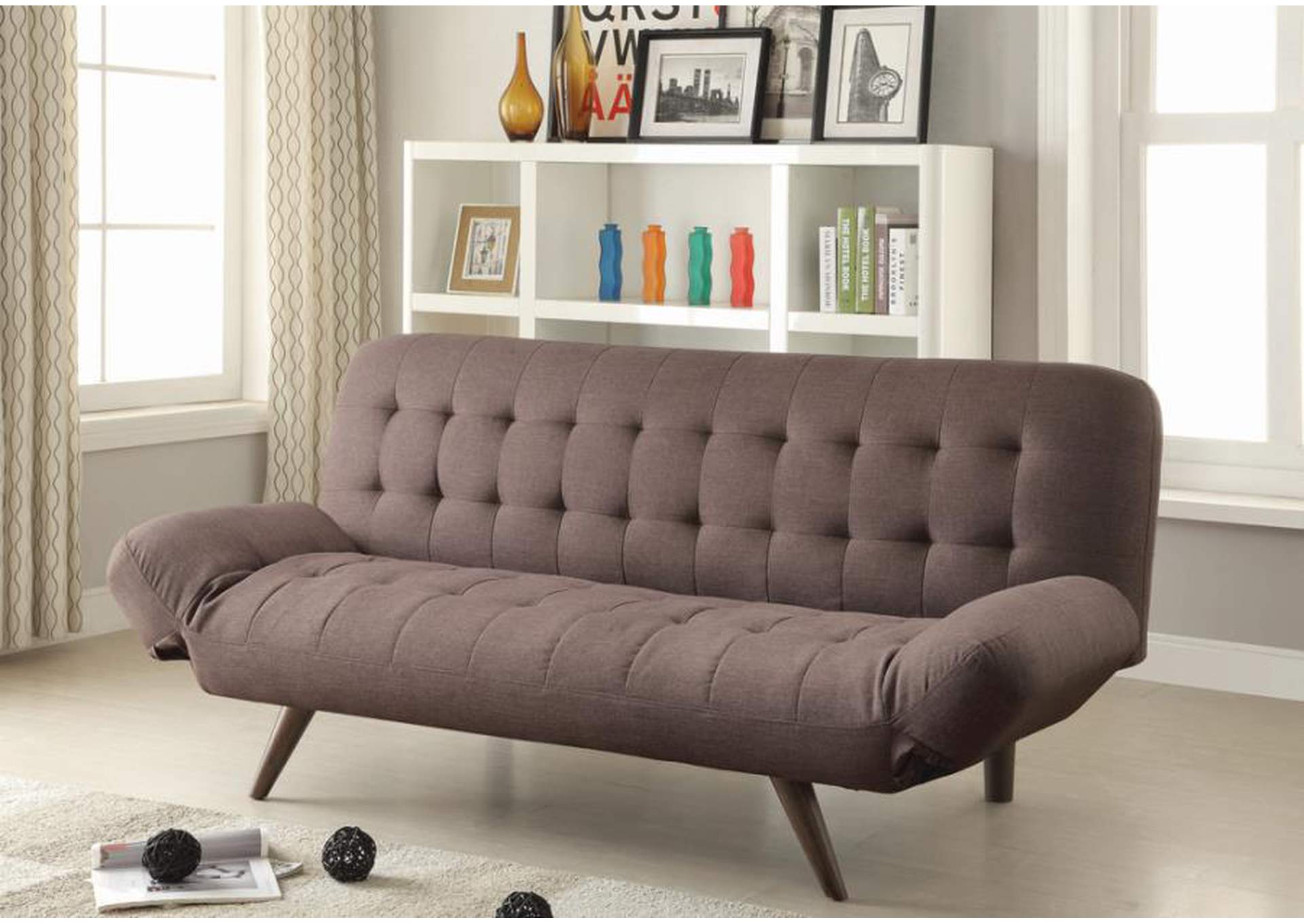 Janet Tufted Sofa Bed with Adjustable Armrest Milk Grey,Coaster Furniture