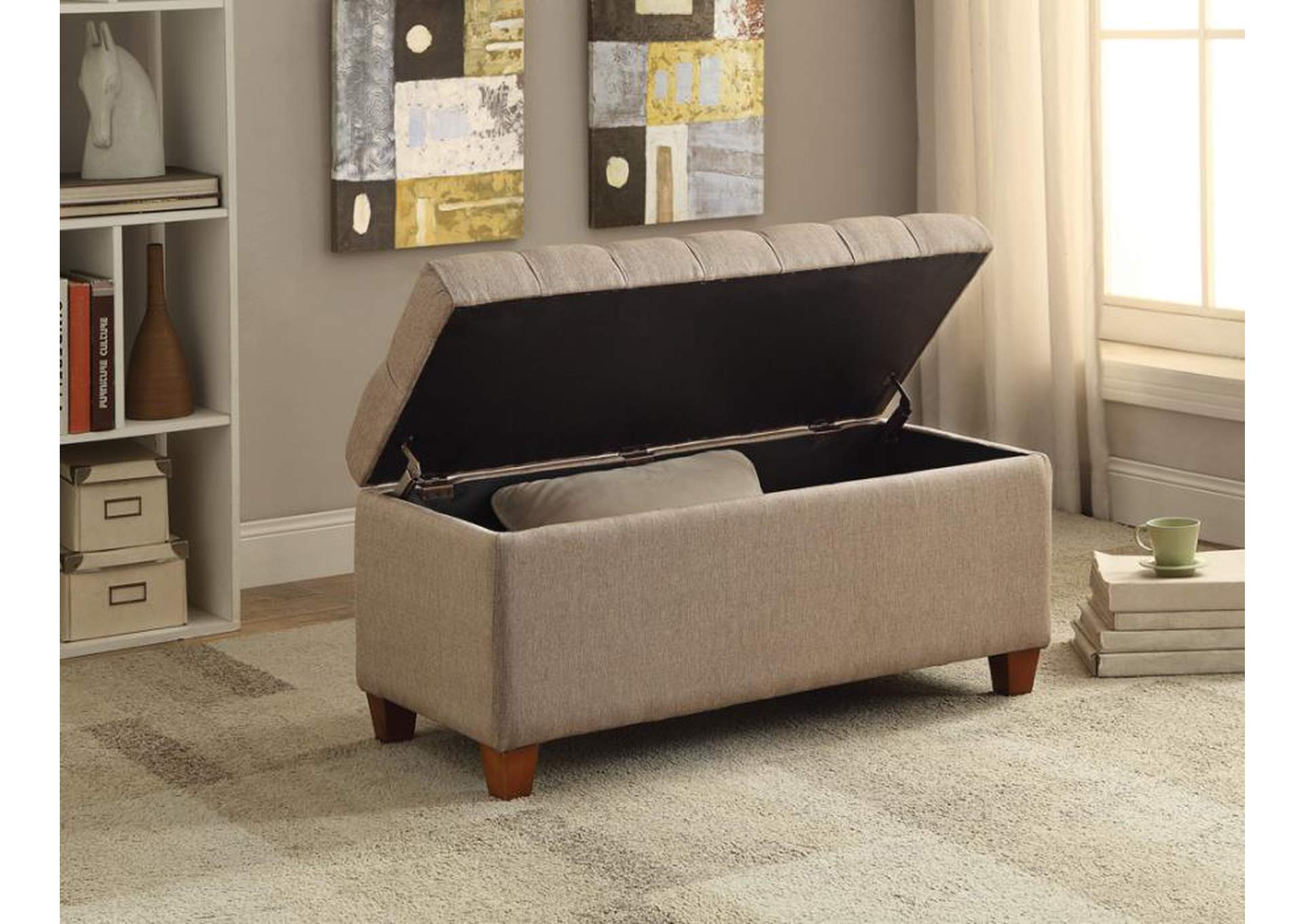 Tufted Storage Bench Taupe,Coaster Furniture