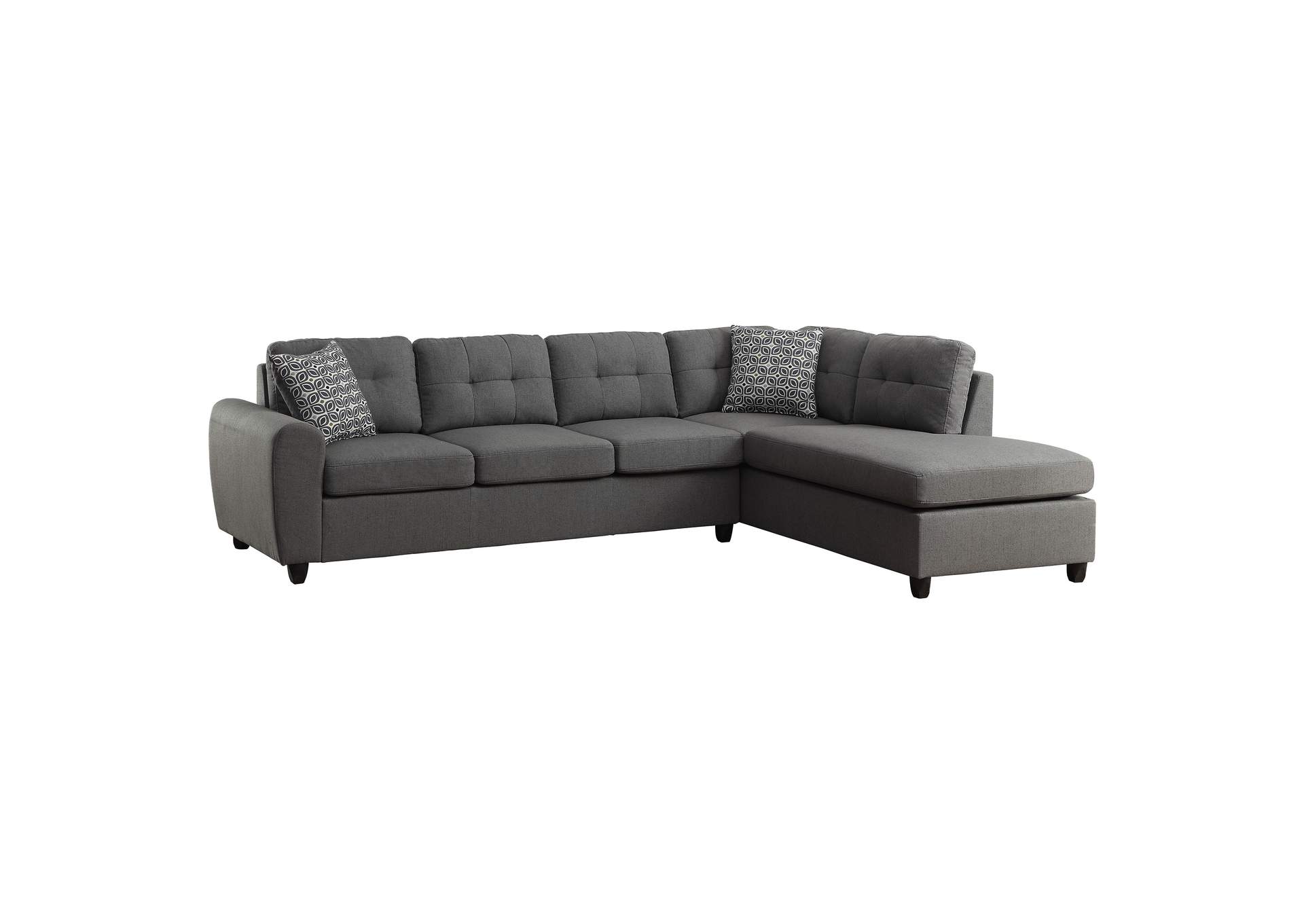 Stonenesse Upholstered Tufted Sectional with Storage Ottoman Grey,Coaster Furniture