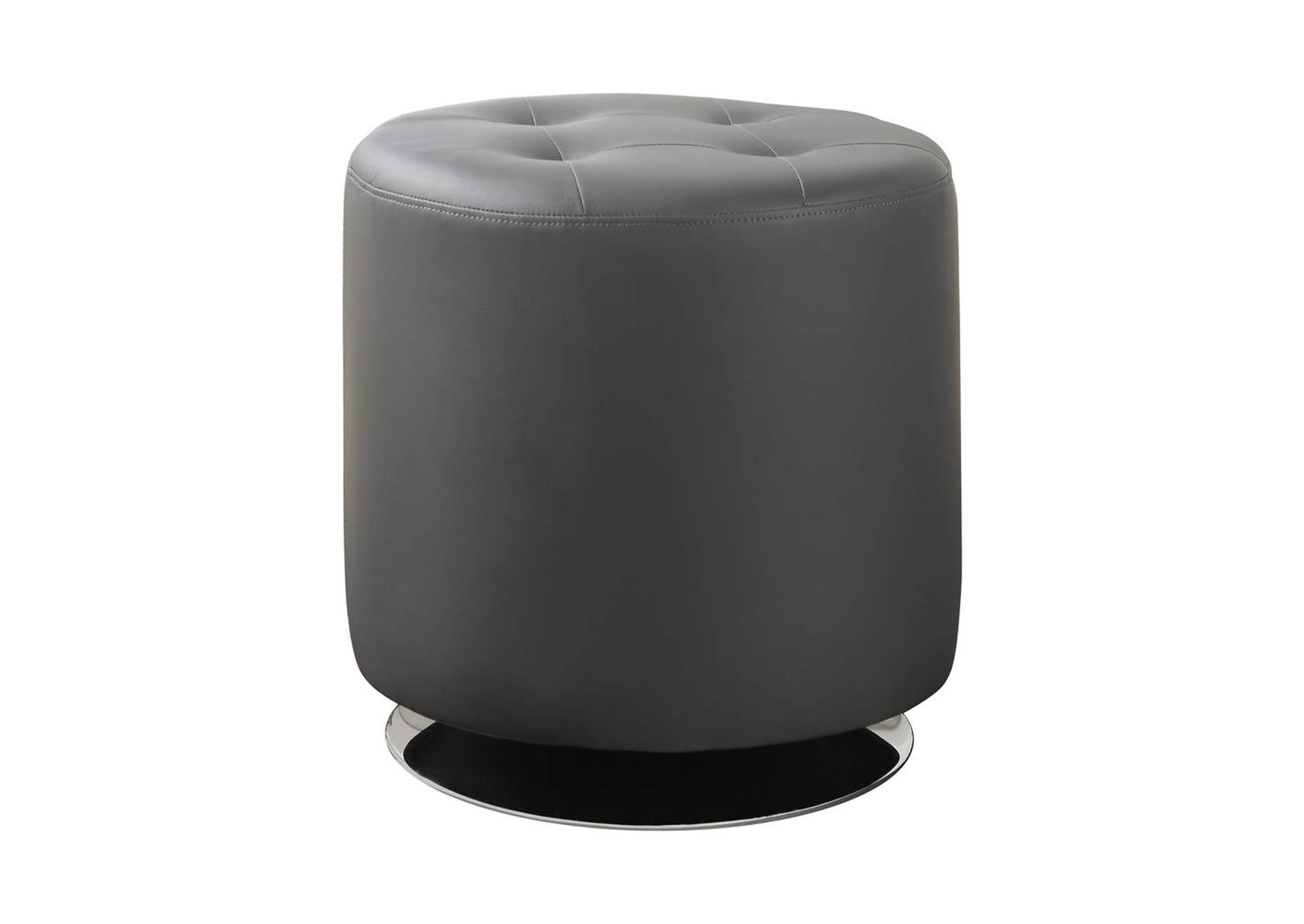 Tundora Contemporary Grey Round Ottoman,Coaster Furniture
