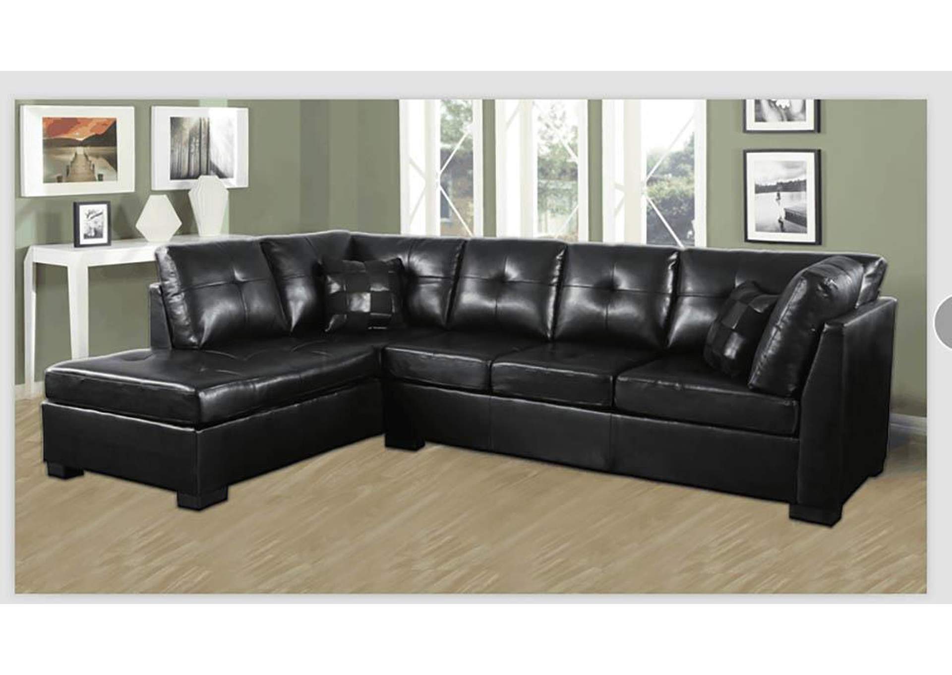 Black Darie Contemporary Black Sectional,Coaster Furniture