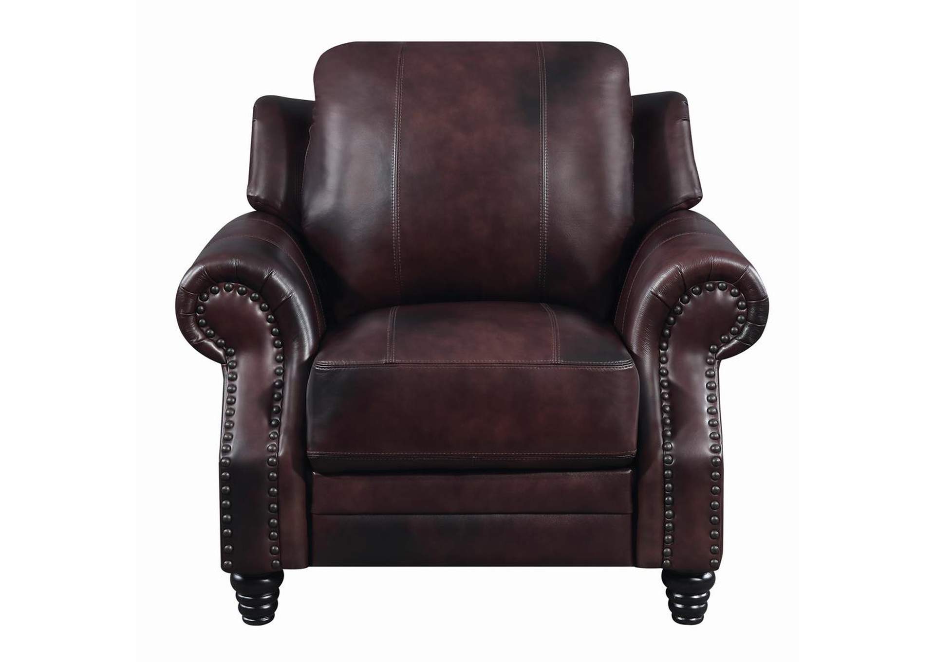 Cocoa Brown Princeton Traditional Burgundy Push Back Recliner,Coaster Furniture
