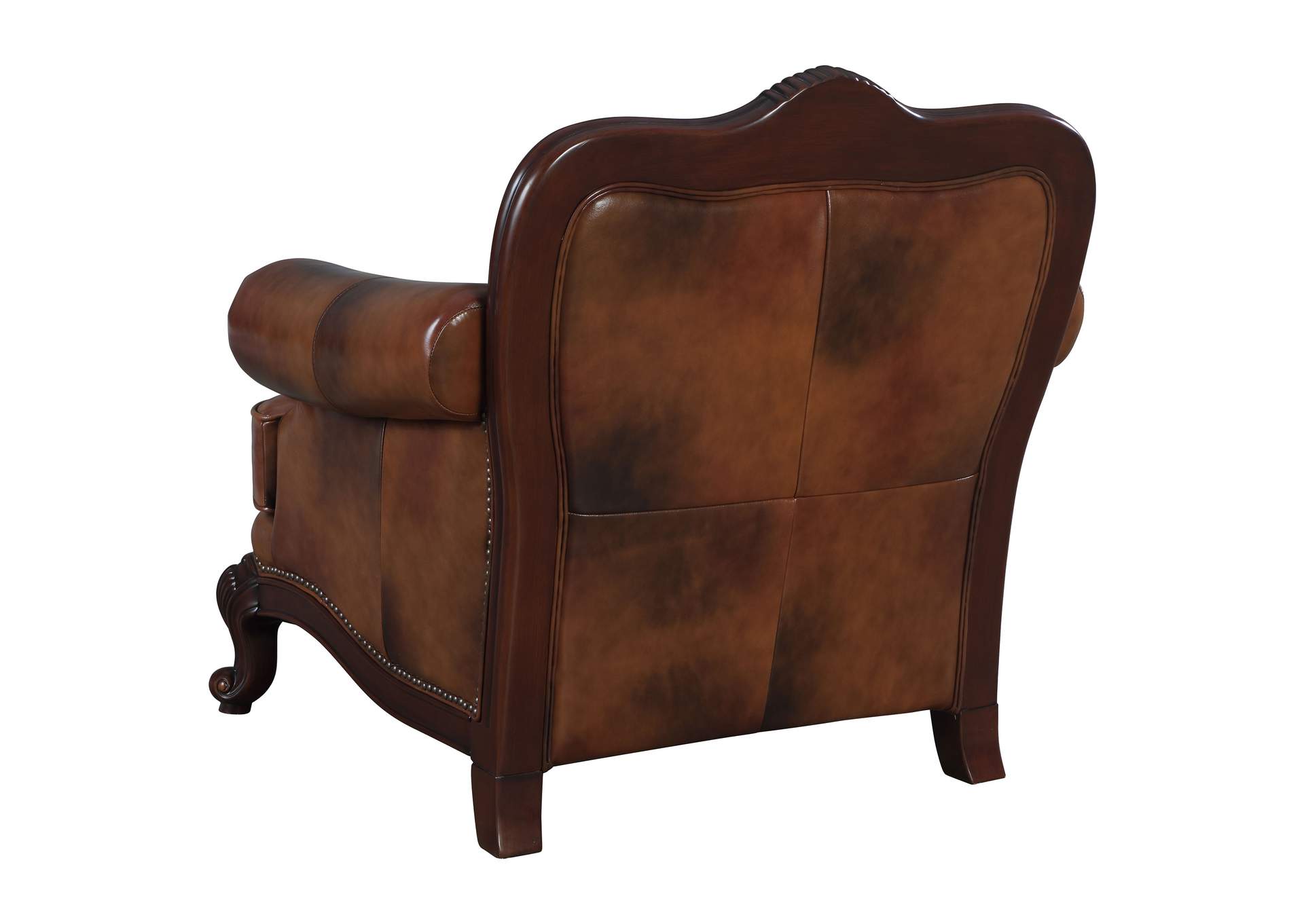 Victoria Rolled Arm Chair Tri-tone and Brown,Coaster Furniture
