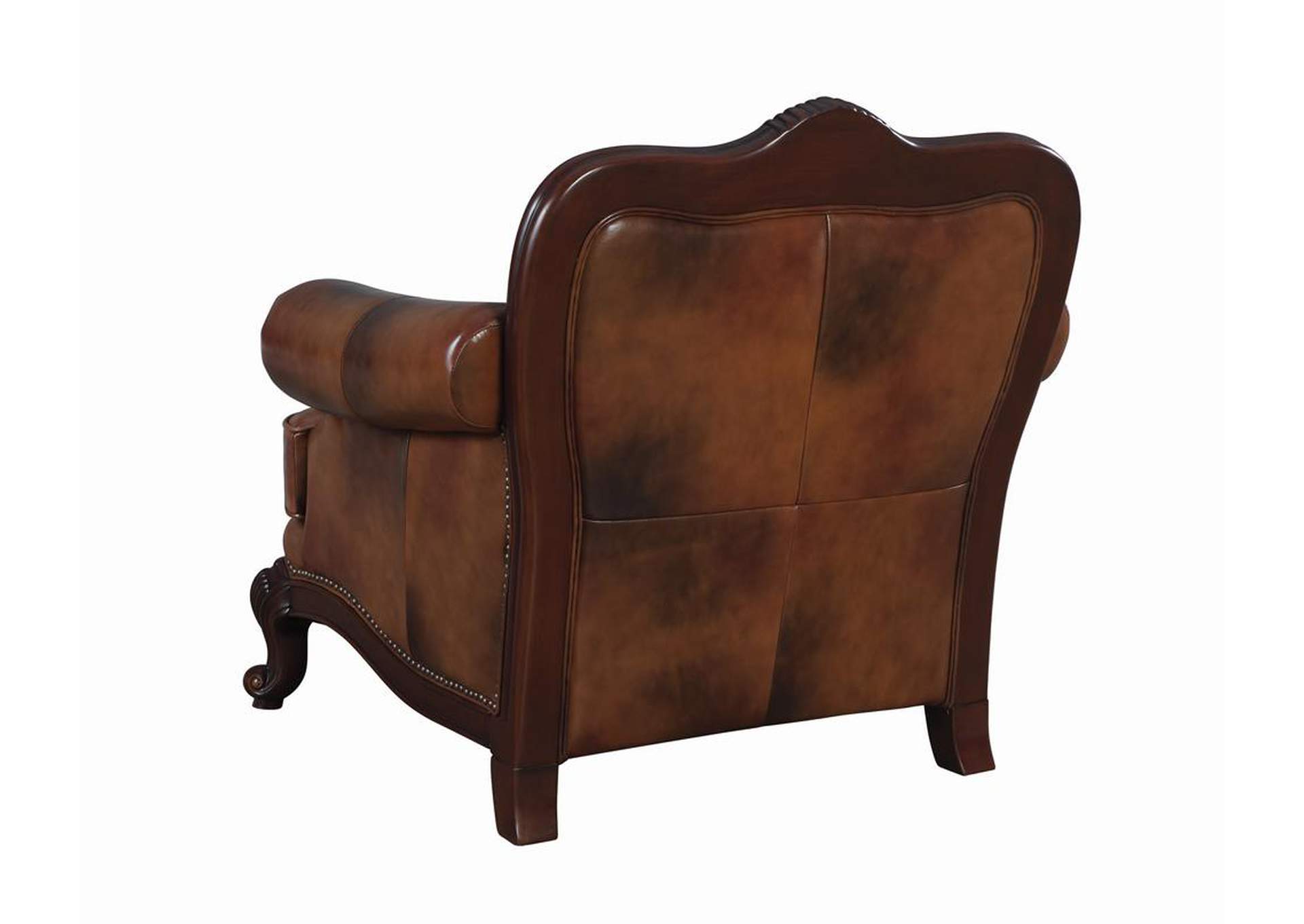 Victoria Rolled Arm Chair Tri-tone and Brown,Coaster Furniture