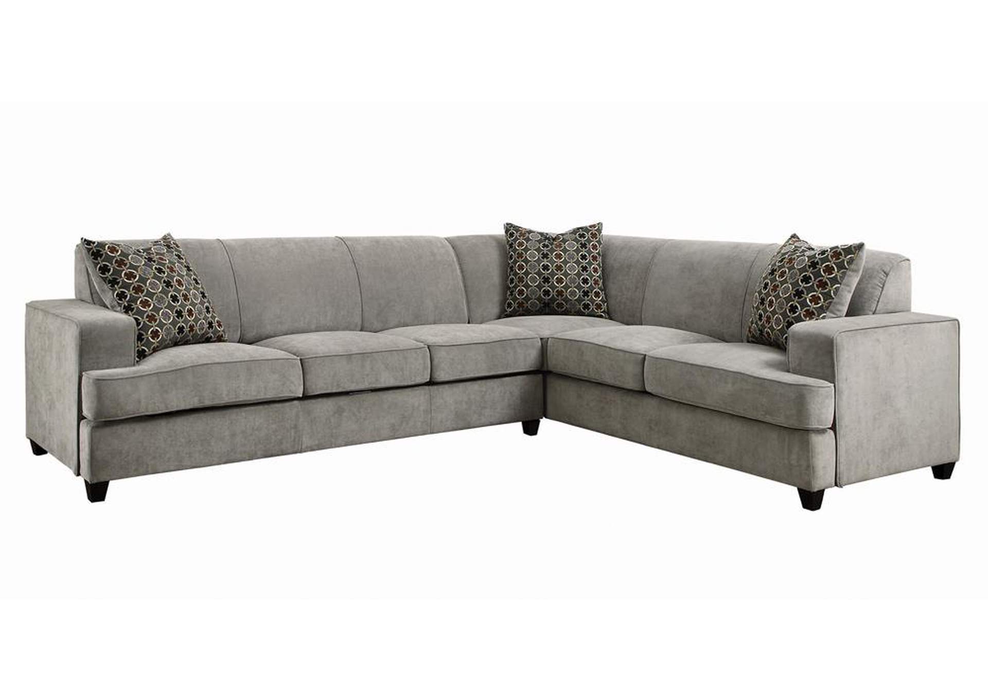 Tess Grey L-Shape Sleeper Sectional,Coaster Furniture
