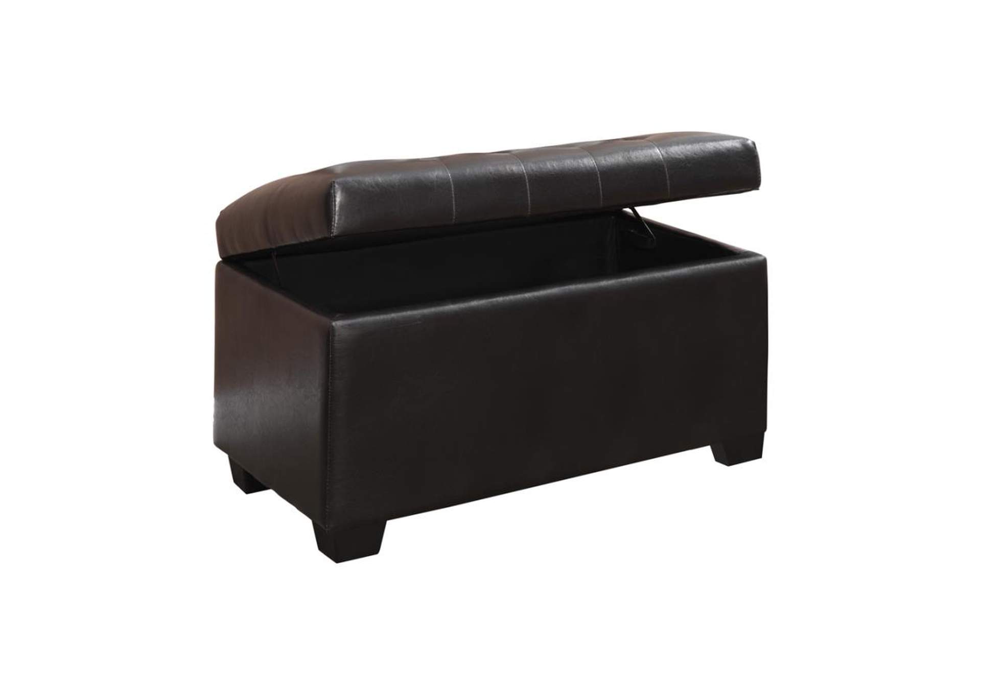Button-Tufted Storage Ottoman Dark Brown,Coaster Furniture