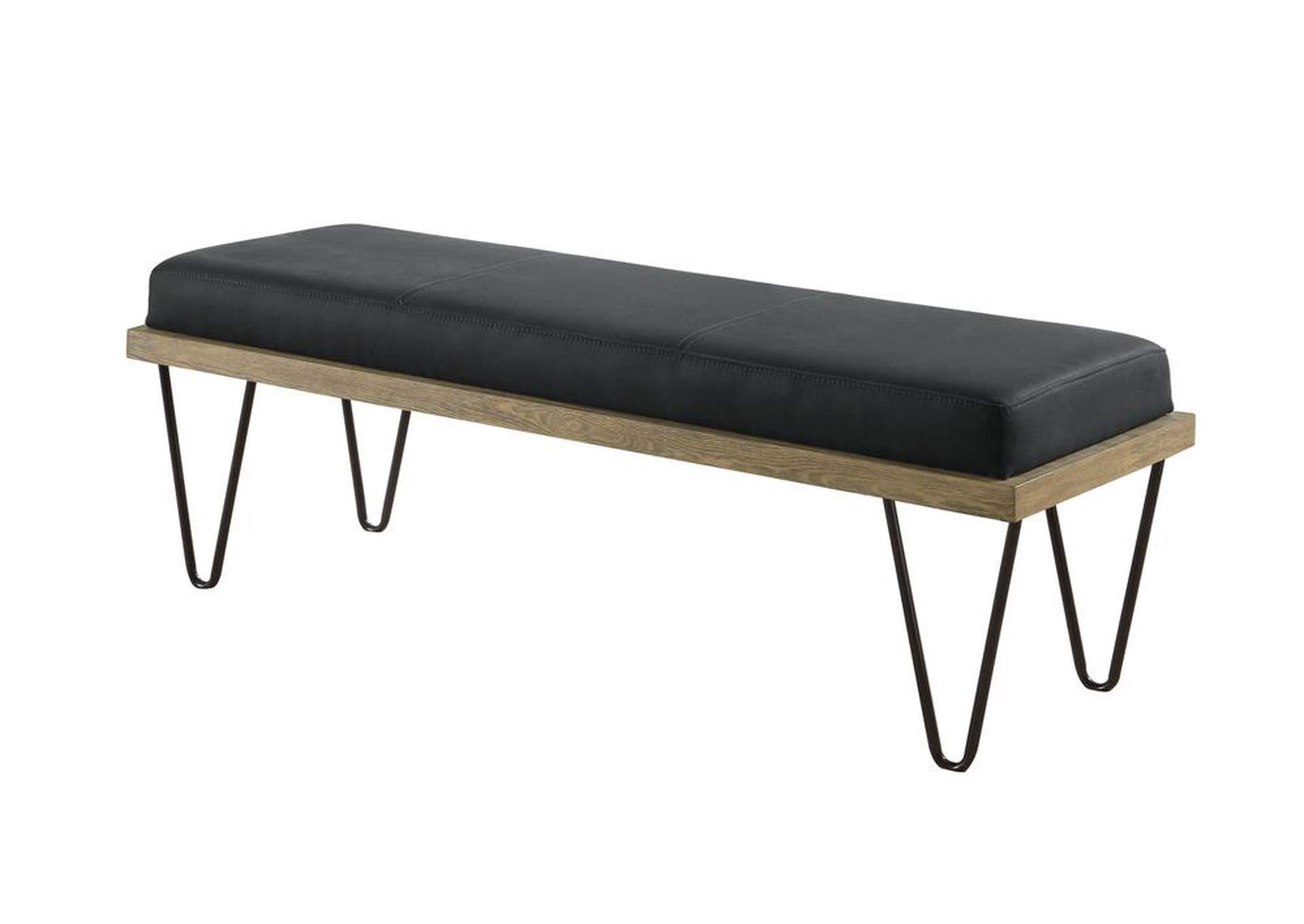 Upholstered Bench with Hairpin Legs Black,Coaster Furniture