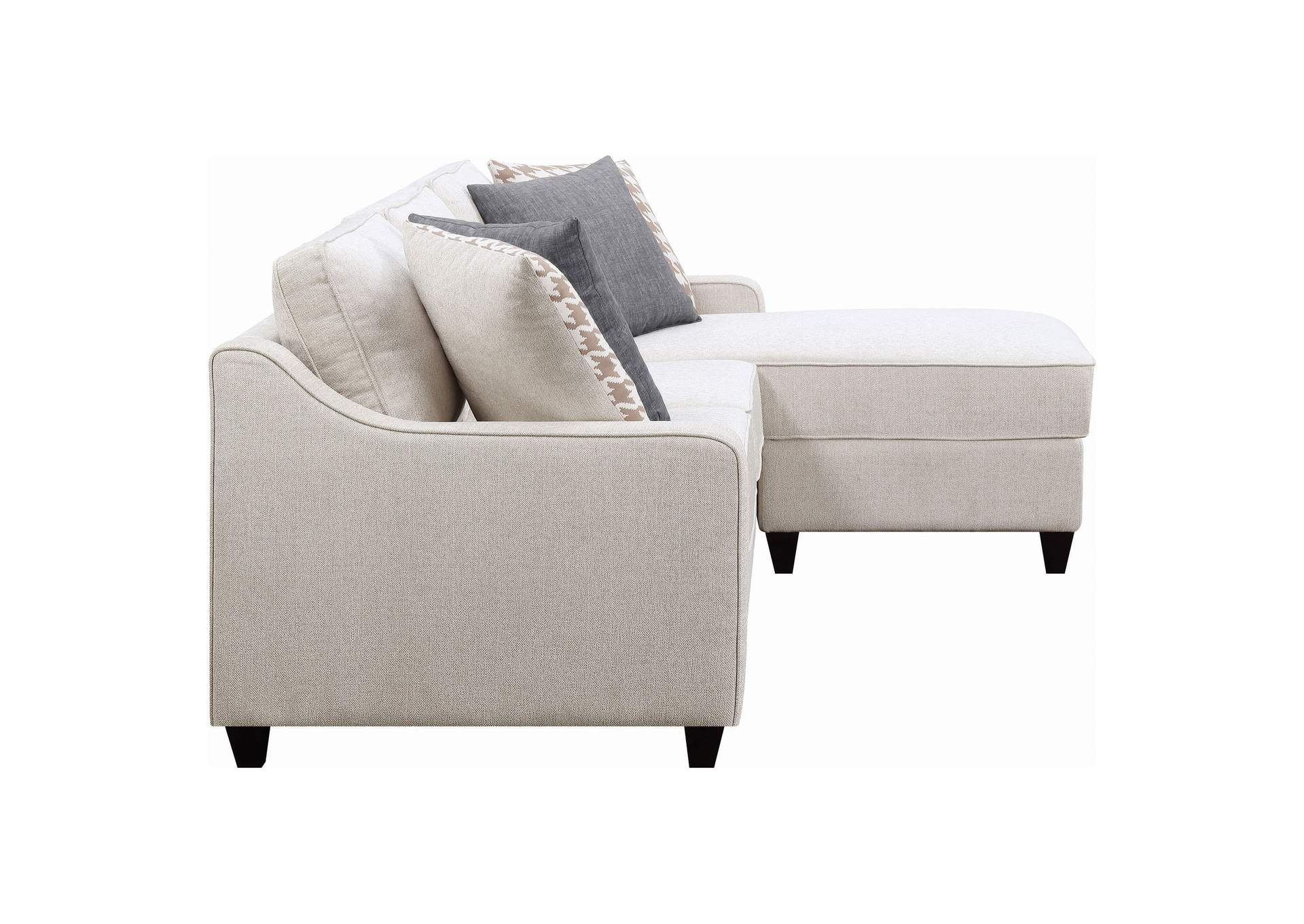 McLoughlin Upholstered Sectional Cream,Coaster Furniture