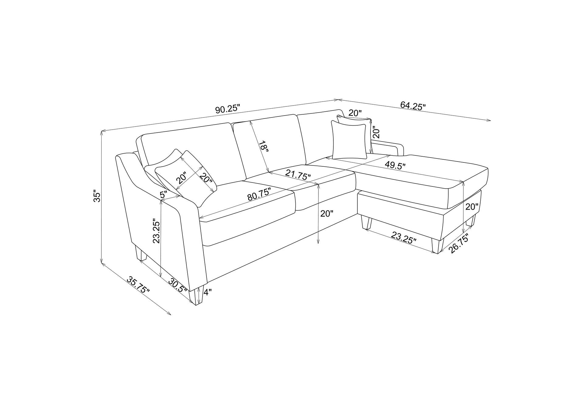 McLoughlin Upholstered Sectional Cream,Coaster Furniture