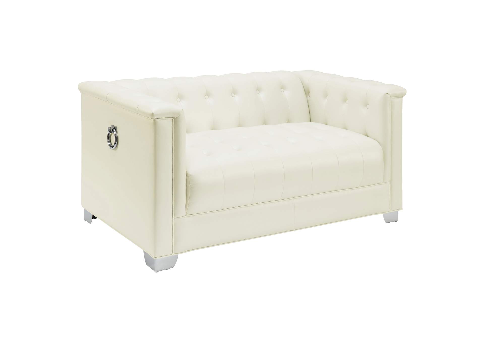 Chaviano Upholstered Tufted Living Room Set Pearl White,Coaster Furniture