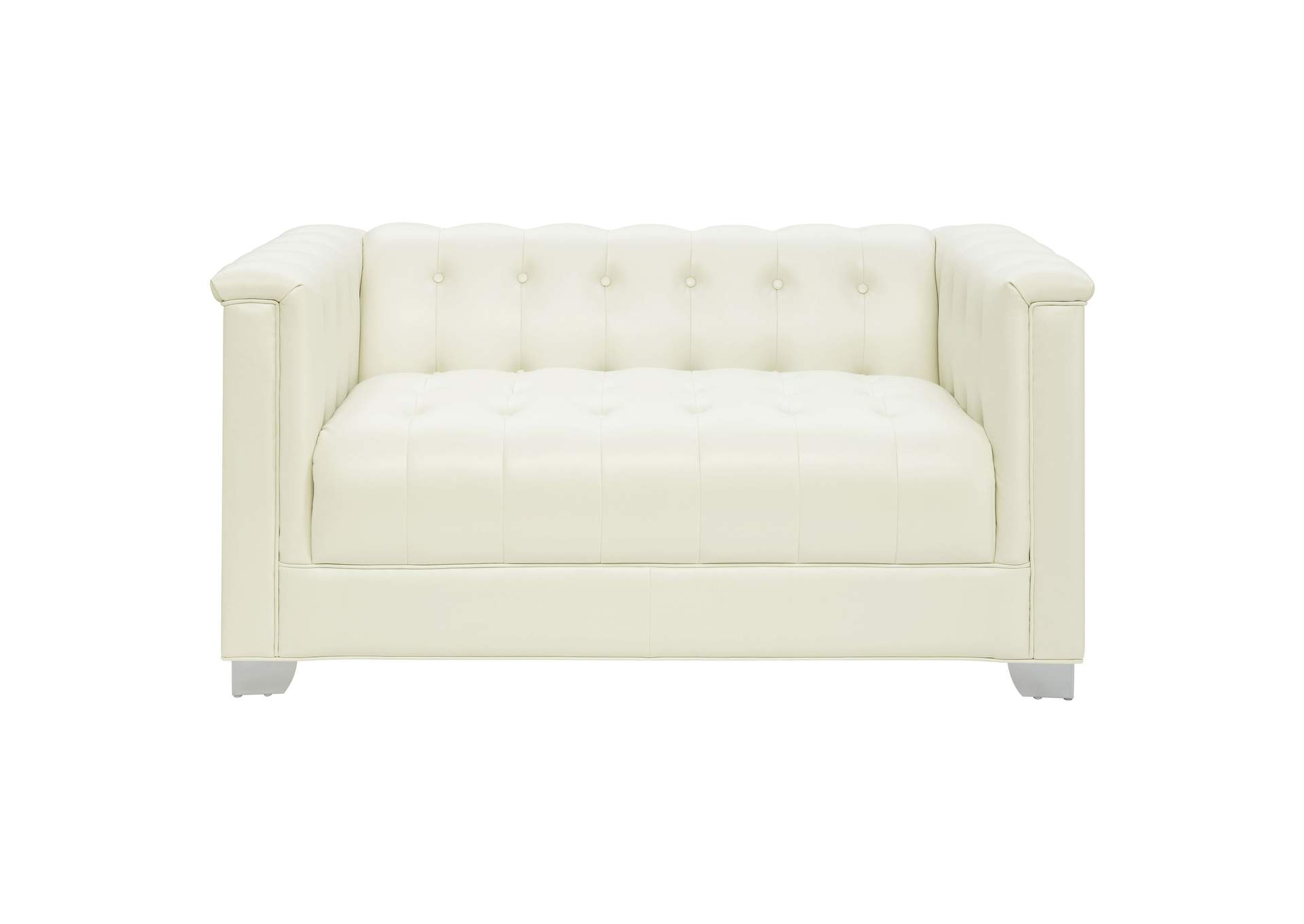 Chaviano Upholstered Tufted Living Room Set Pearl White,Coaster Furniture