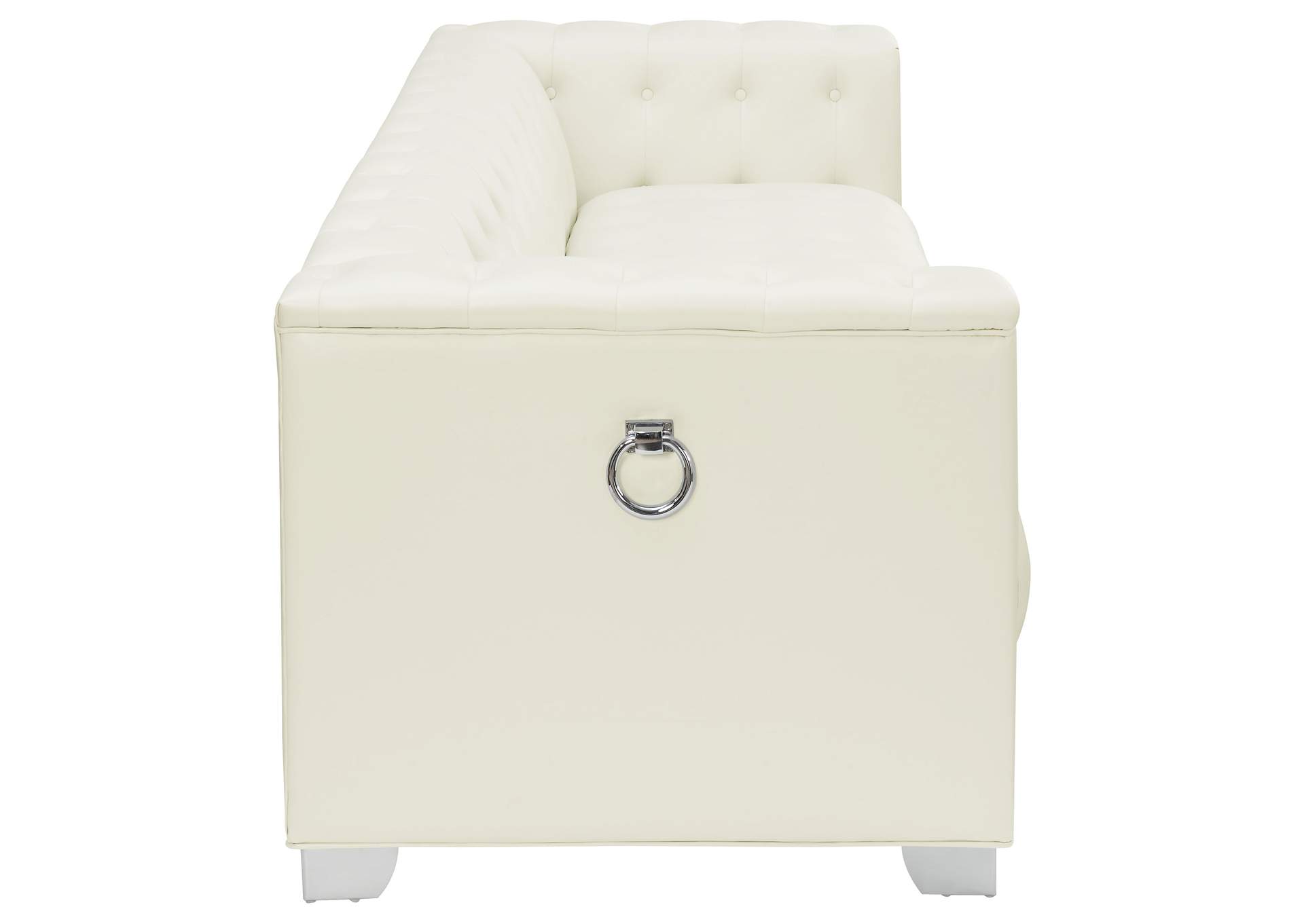 Chaviano Tufted Upholstered Sofa Pearl White,Coaster Furniture