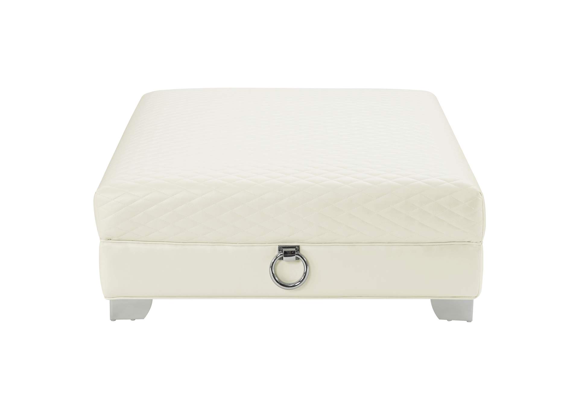 Chaviano Upholstered Ottoman Pearl White,Coaster Furniture