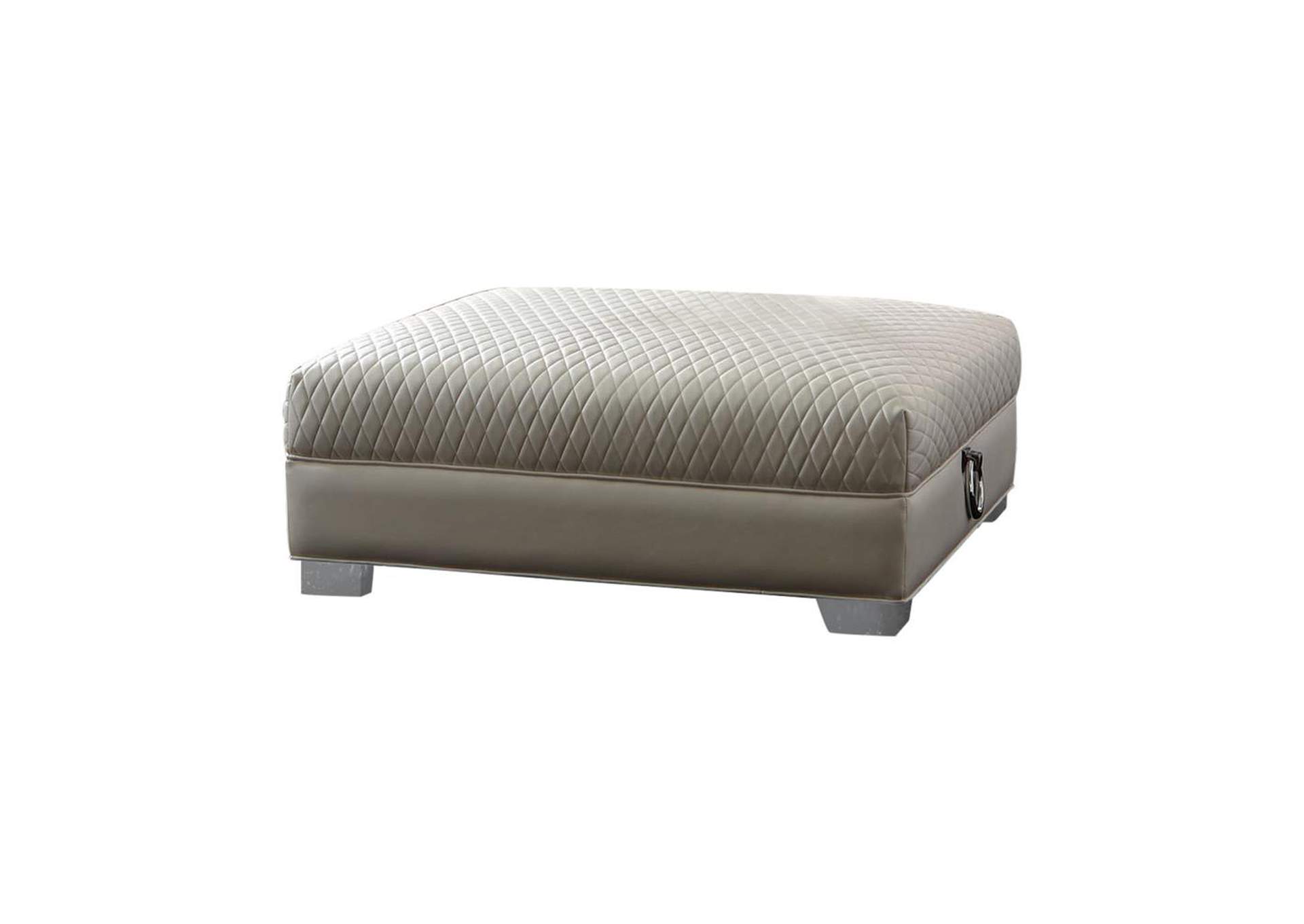 Silver Chaviano Contemporary White Ottoman,Coaster Furniture