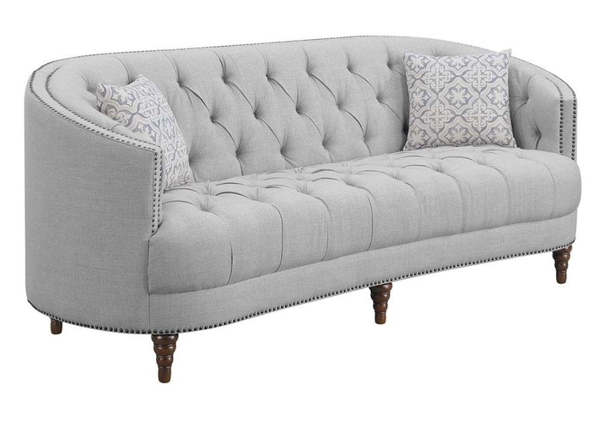 Avonlea Sloped Arm Upholstered Sofa Trim Grey,Coaster Furniture