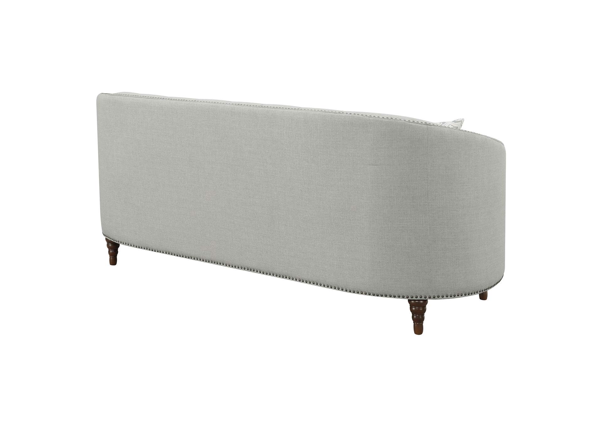 Avonlea Sloped Arm Upholstered Sofa Trim Grey,Coaster Furniture