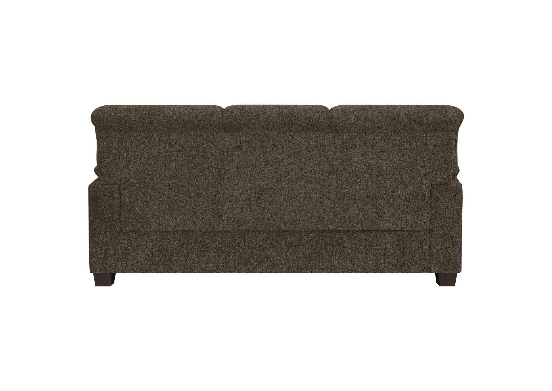 Clementine Upholstered Sofa with Nailhead Trim Brown,Coaster Furniture