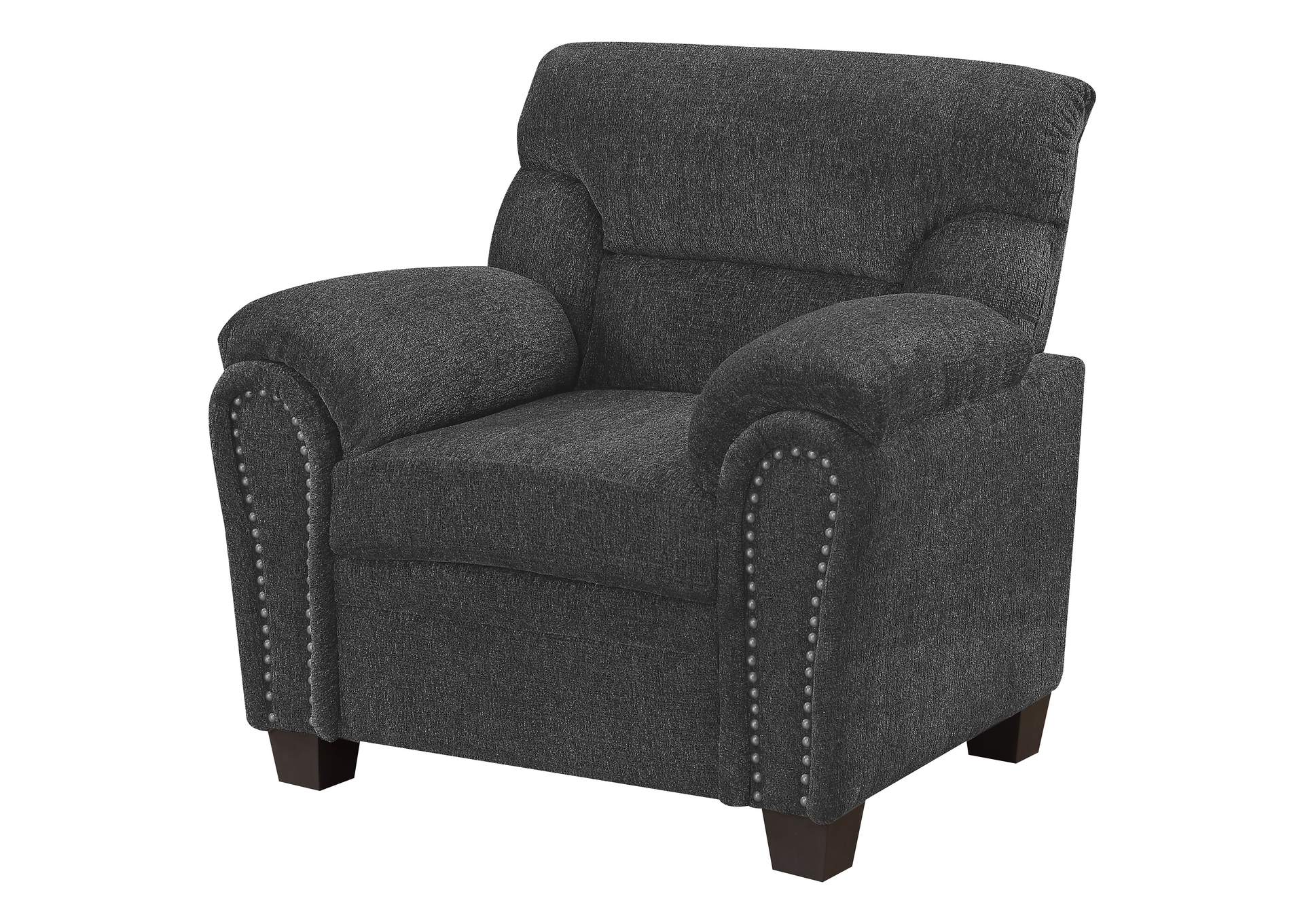 Clementine Upholstered Chair with Nailhead Trim Grey,Coaster Furniture