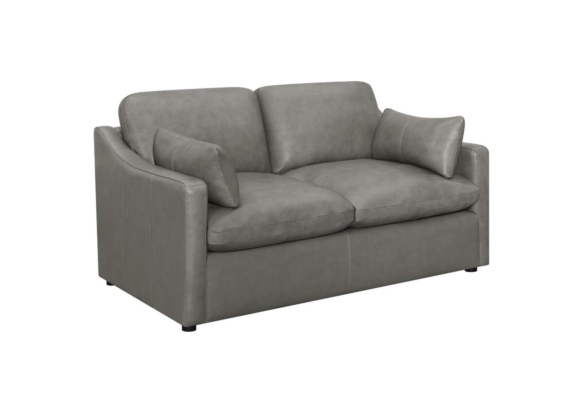 Grayson 3 - piece Sloped Arm Upholstered Living Room Set Grey,Coaster Furniture