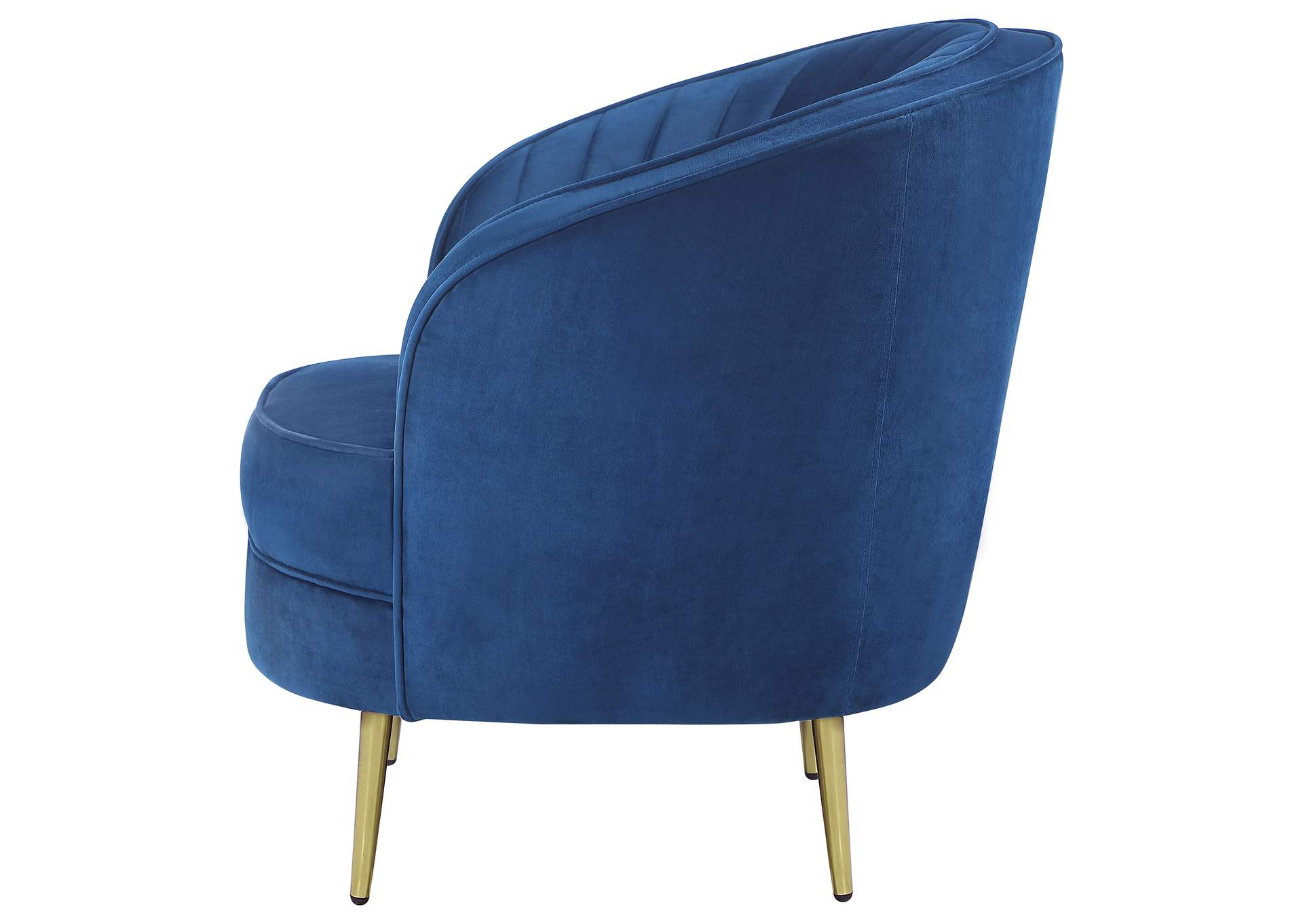 Sophia Upholstered Vertical Channel Tufted Chair Blue,Coaster Furniture