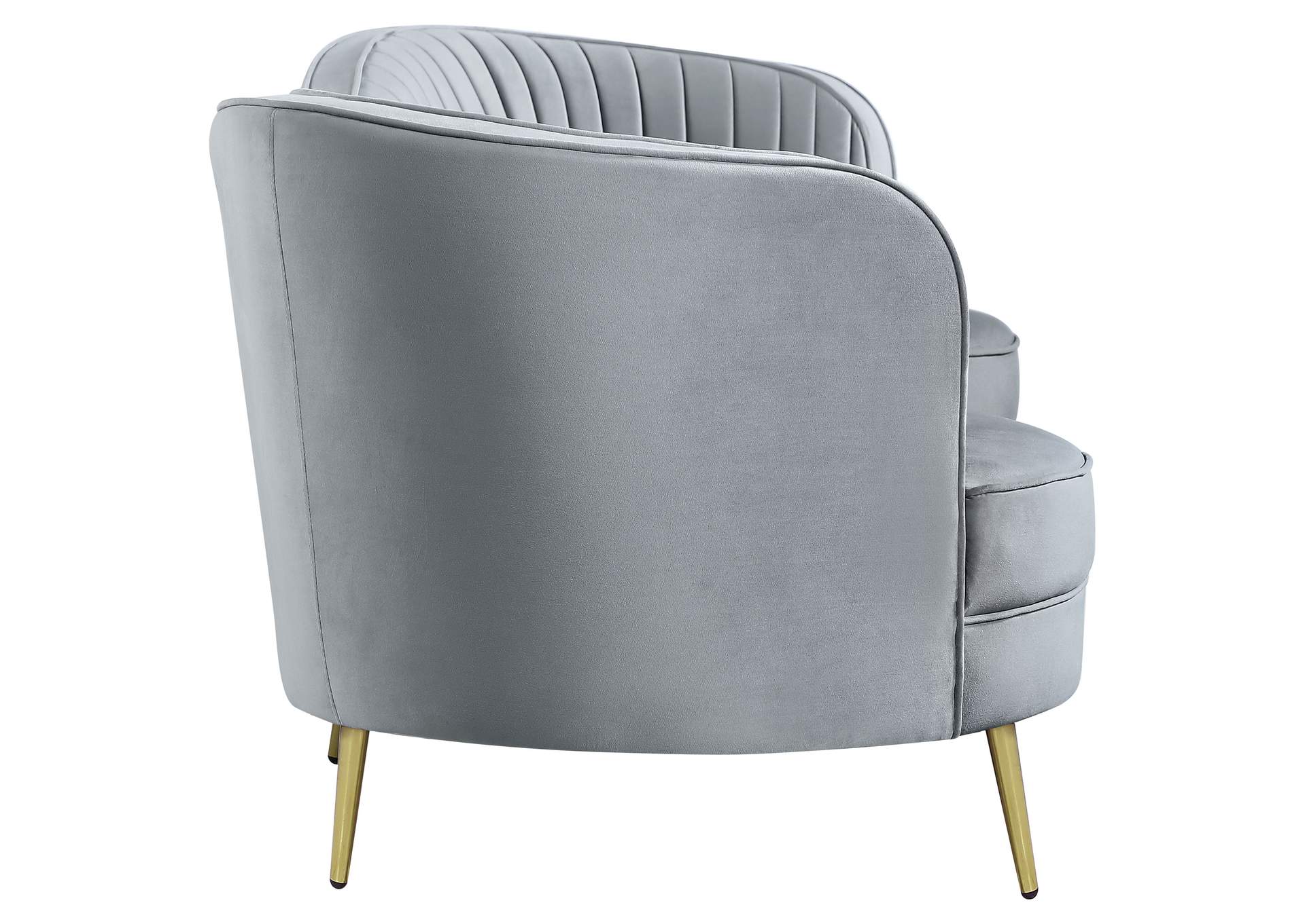 Sophia Upholstered Sofa with Camel Back Grey and Gold,Coaster Furniture