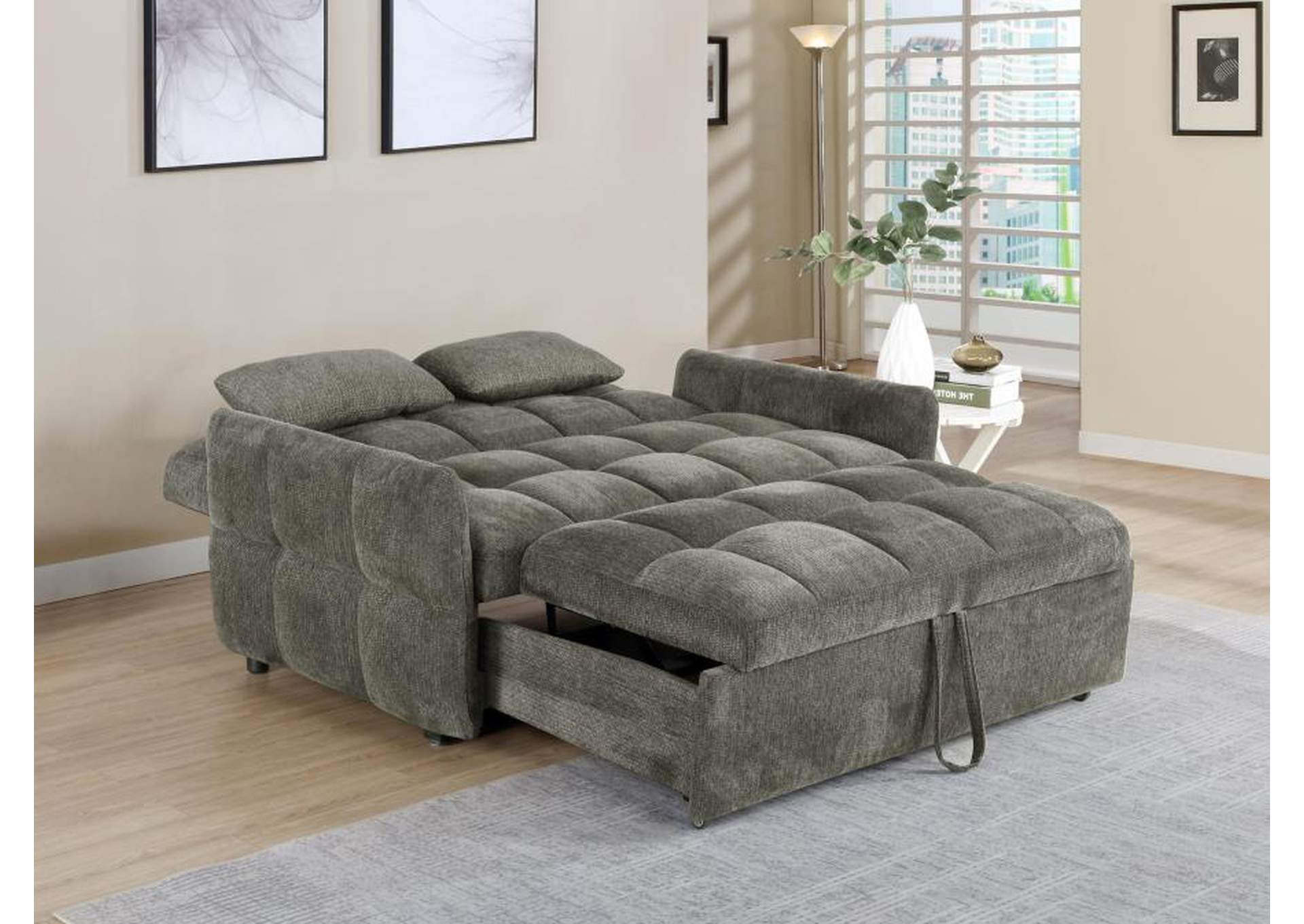 Cotswold Tufted Cushion Sleeper Sofa Bed Brown,Coaster Furniture