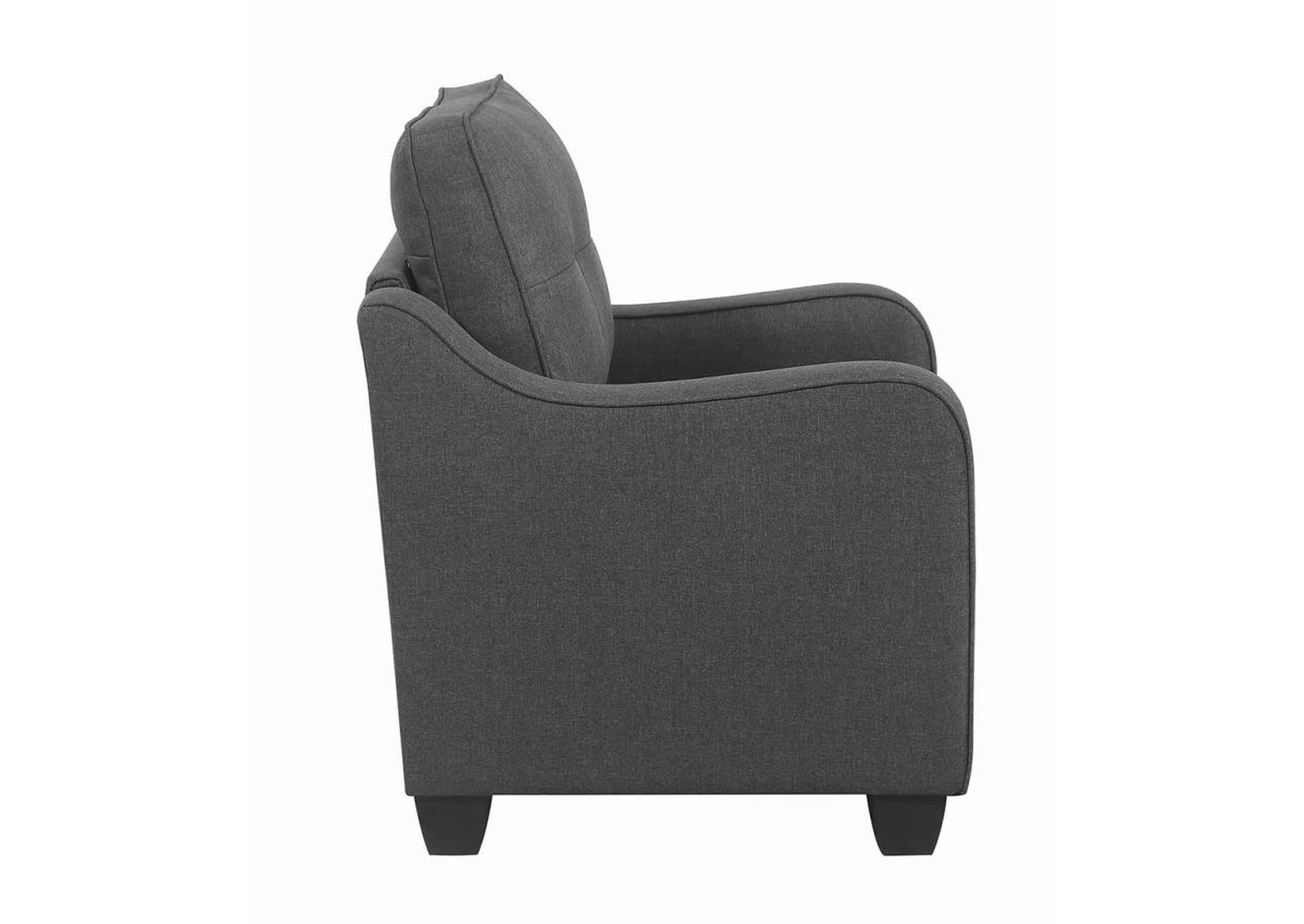 Nicolette Upholstered Tufted Chair Dark Grey,Coaster Furniture