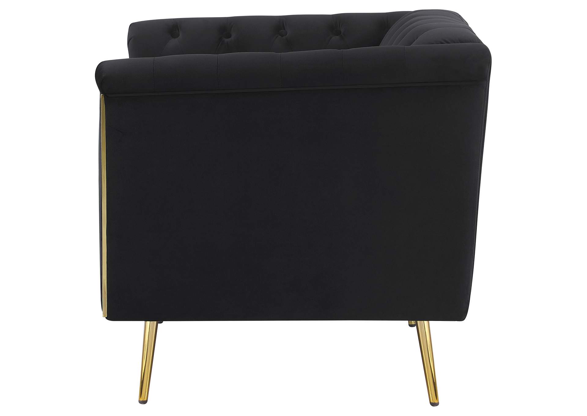 Holly Tuxedo Arm Tufted Back Chair Black,Coaster Furniture