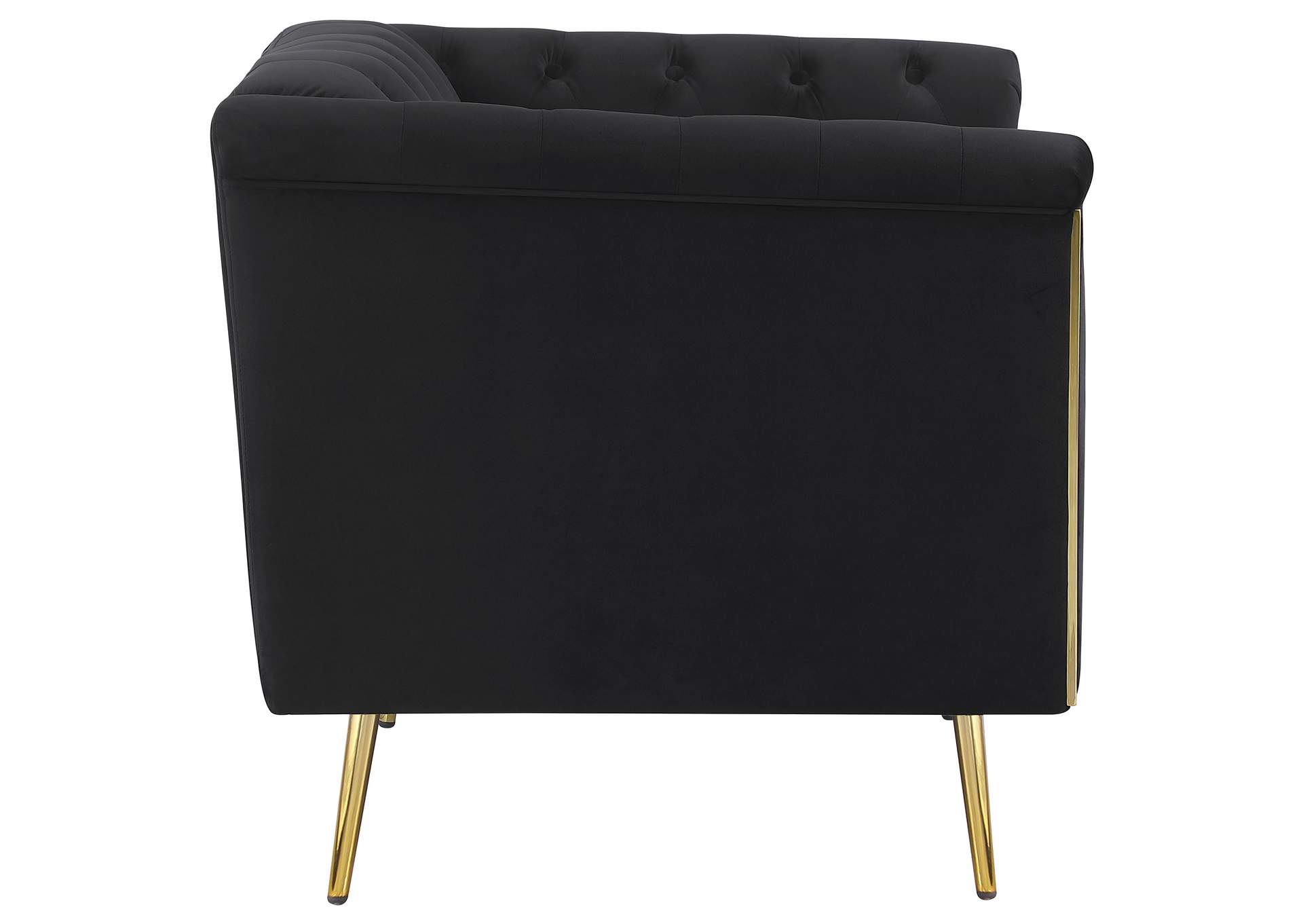 Holly Tuxedo Arm Tufted Back Chair Black,Coaster Furniture
